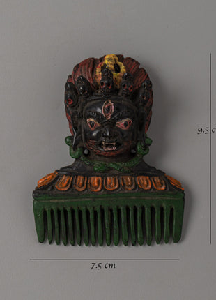 Hand-Carved Bhairav Head Decor | Spiritual Protection Idol
