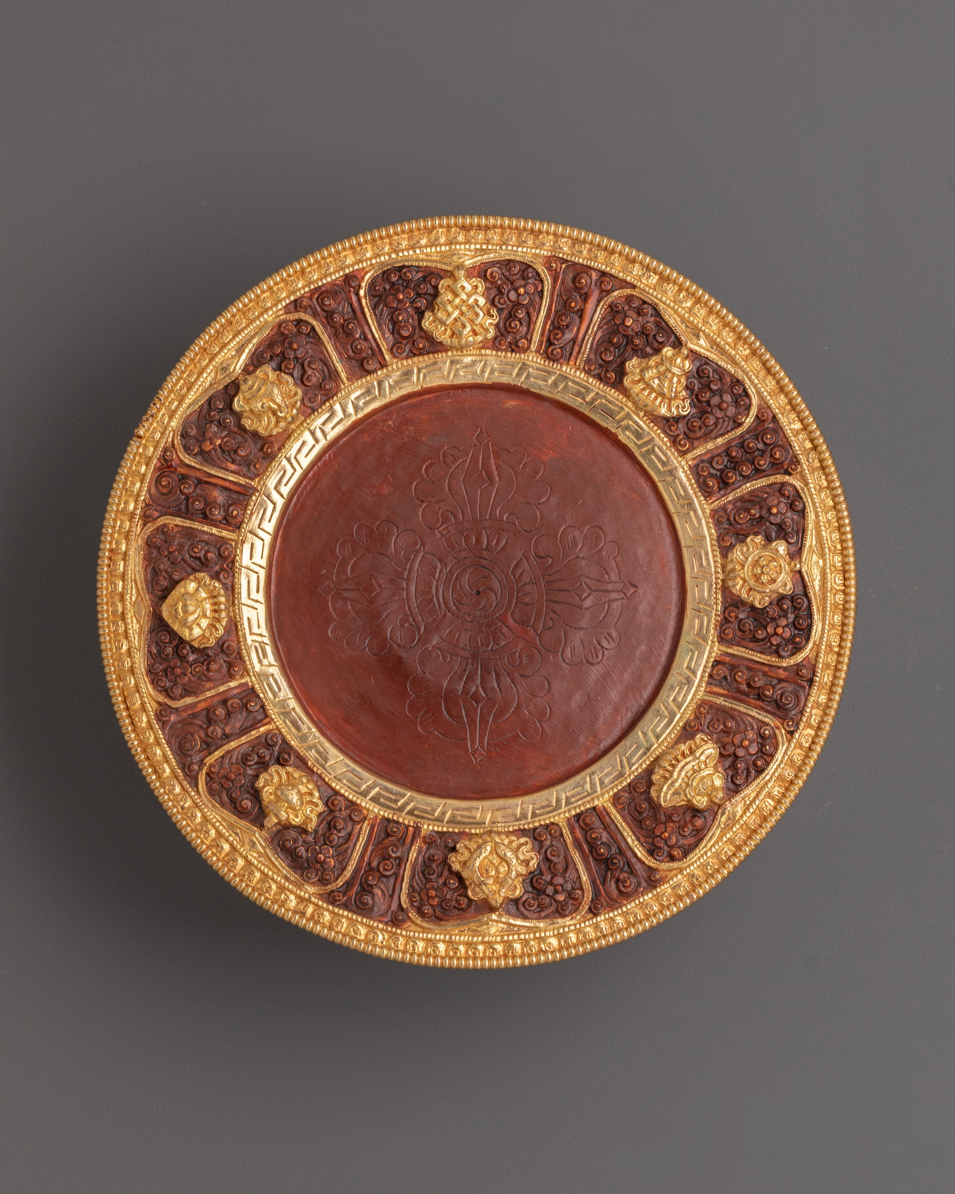Gold Plated Mandala for Rituals | Sacred Altar Decor for Meditation and Puja