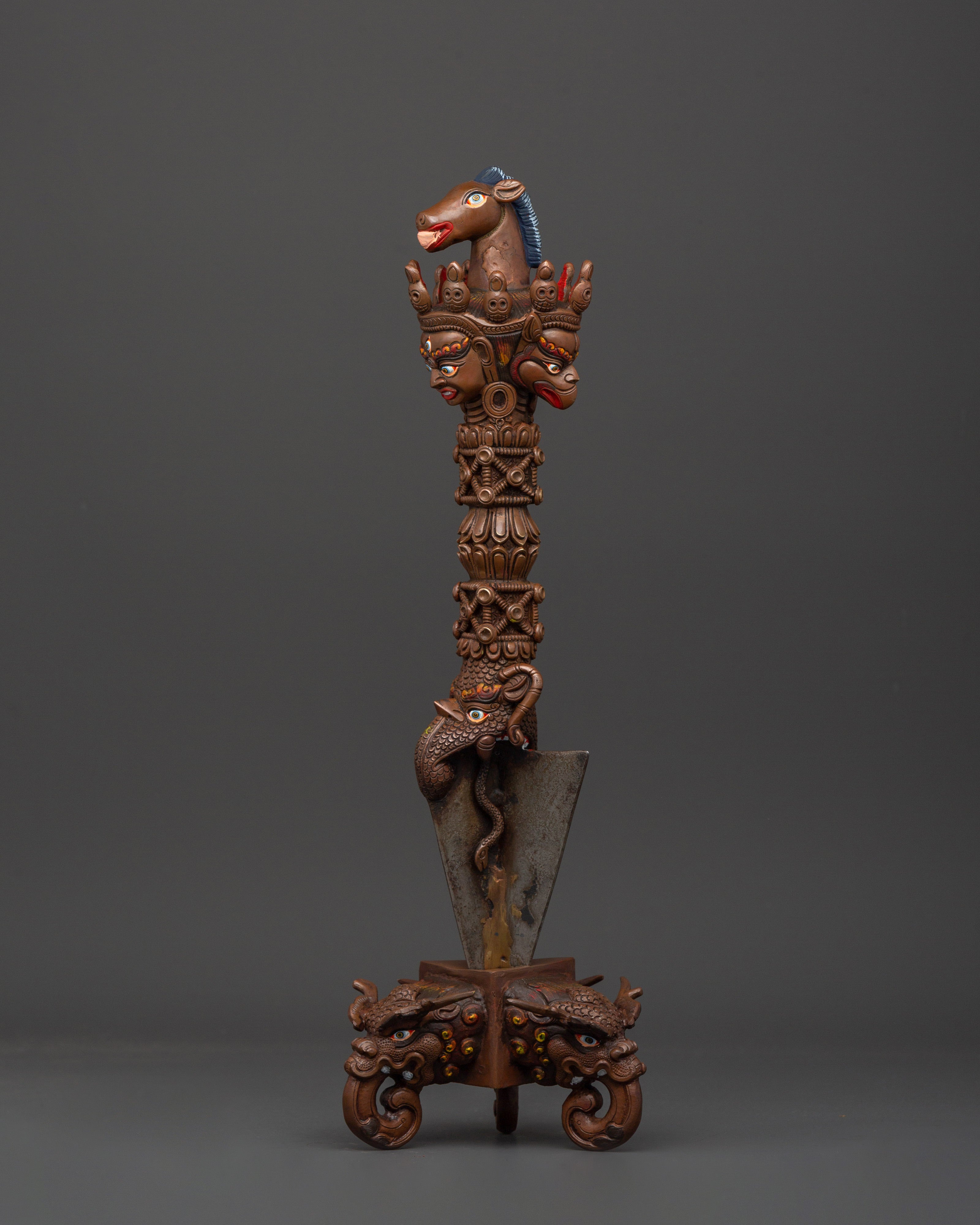 Tibetan Iron Phurba | Handmade Ritual Dagger