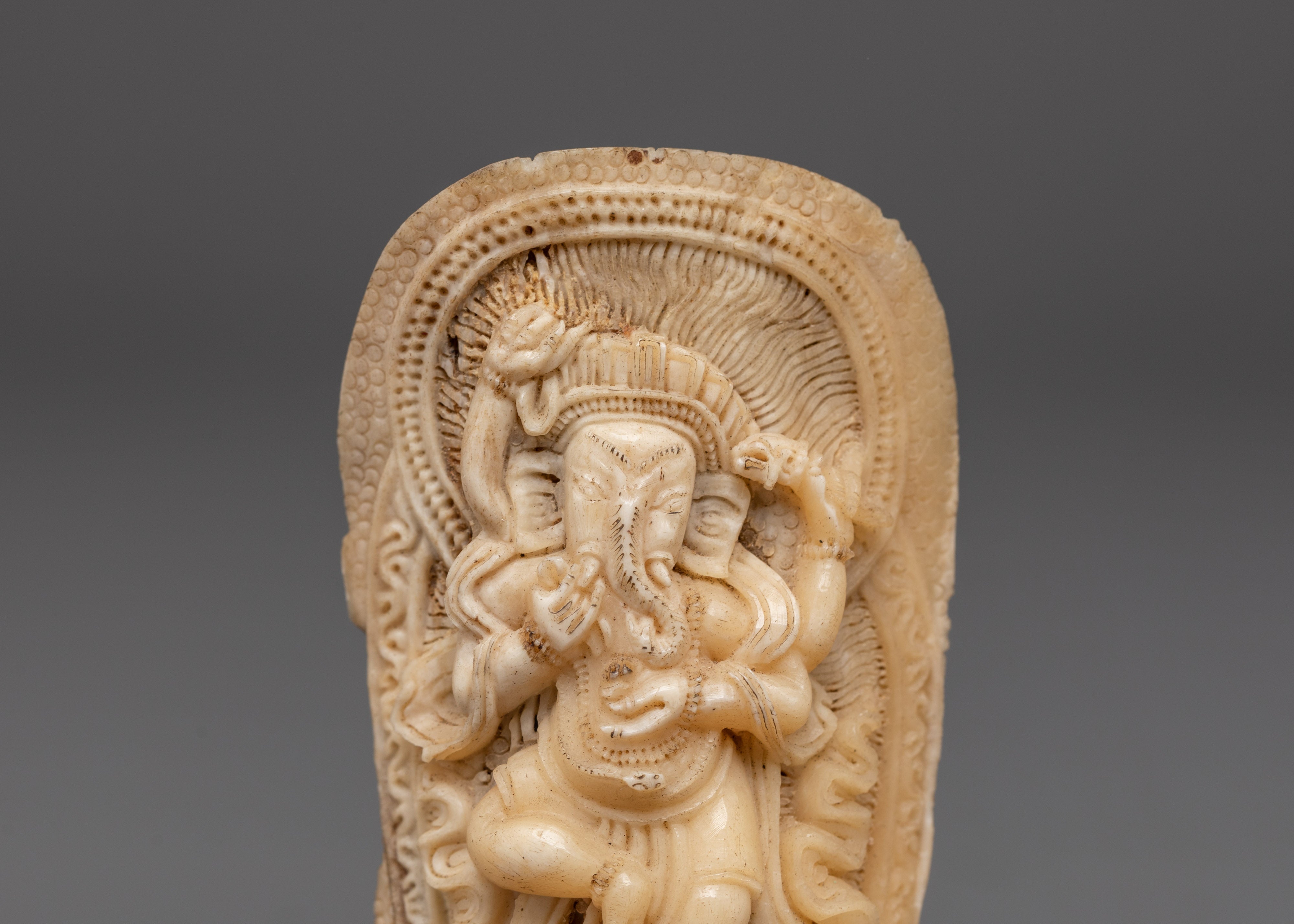 Handcarved Ganesh Bone Statue | Hindu Deity Ganesha Sculpture