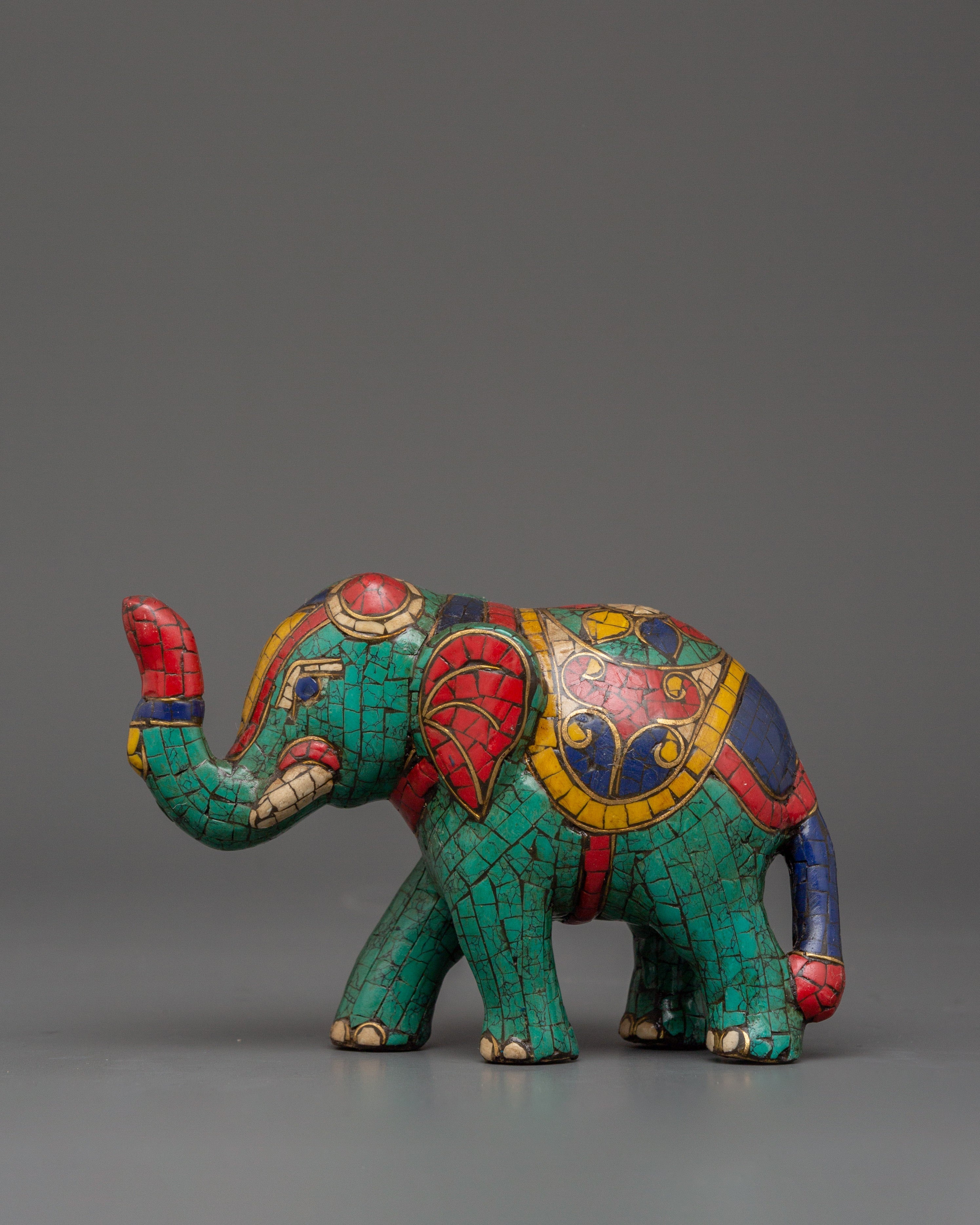 Decorative Brass Elephant Statue | Home & Spiritual Good Luck Decor