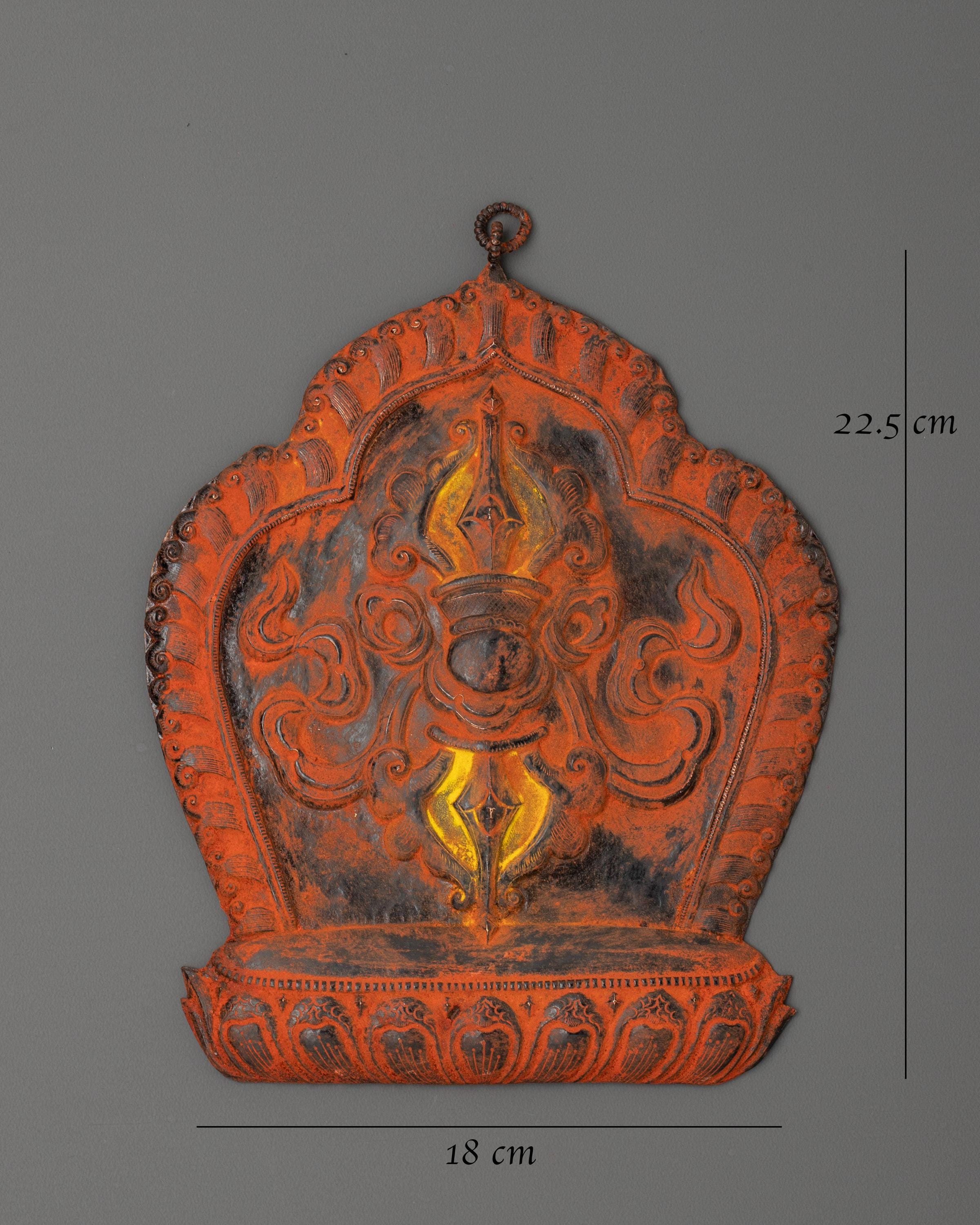 Wall Hanging with Vajra Carved Art | Powerful Symbol of Spiritual Strength