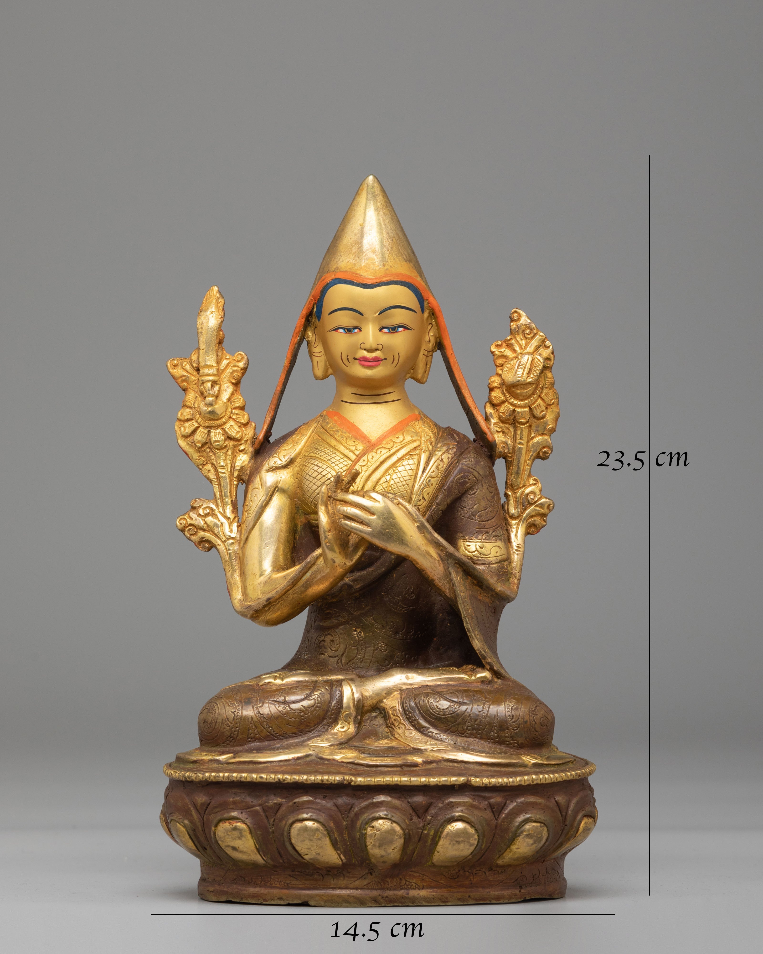 Tibetan Tsongkhapa Deity Statue | Spiritual Decor for Meditation and Enlightenment