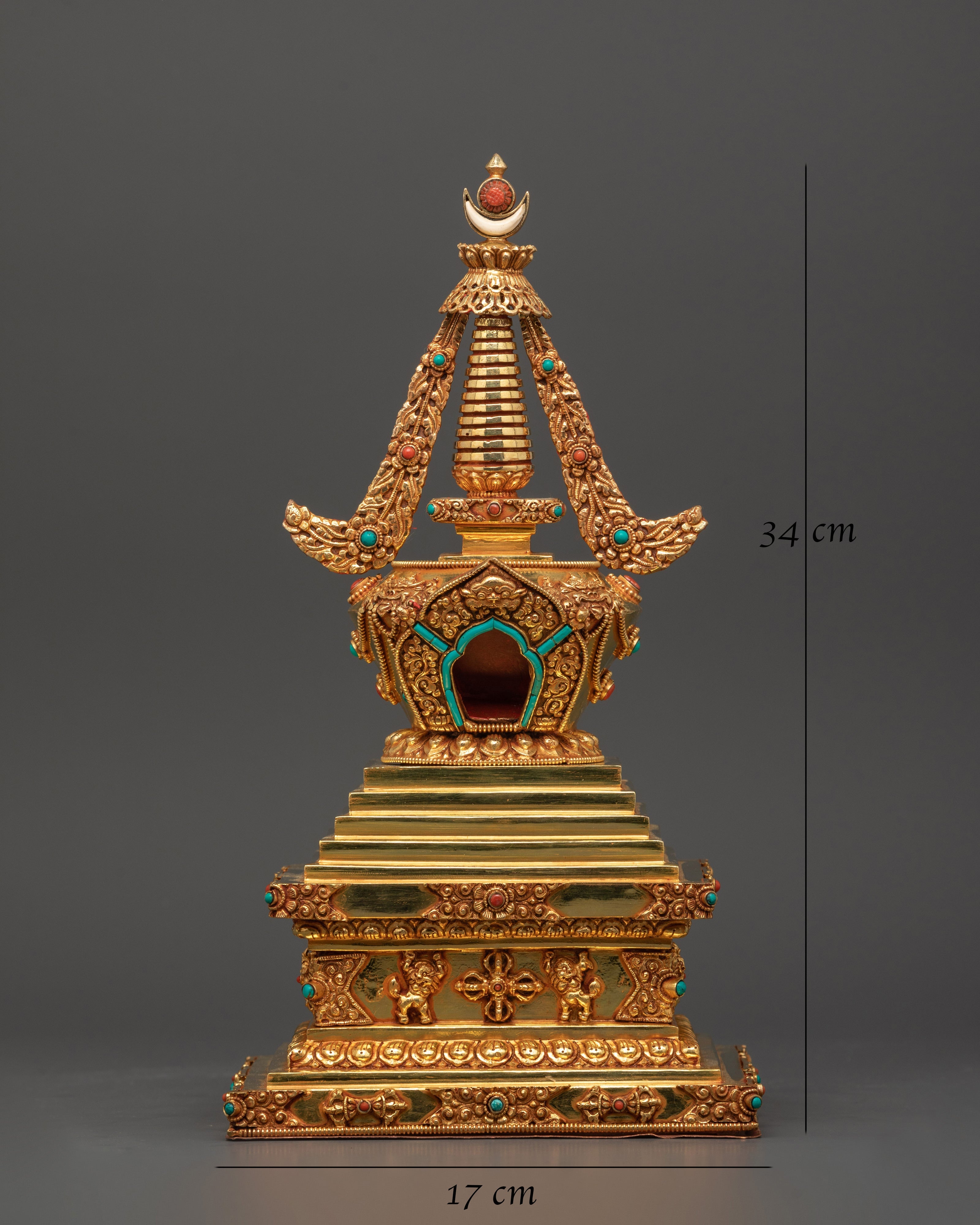 Buddhist Shrine Statue in Copper | Symbol of Enlightenment and Protection