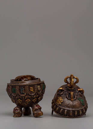 Oxidized Brass Ritual Skull | Spiritual Practices and Decor