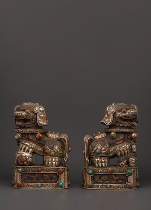 tibetan-lion-statue-set