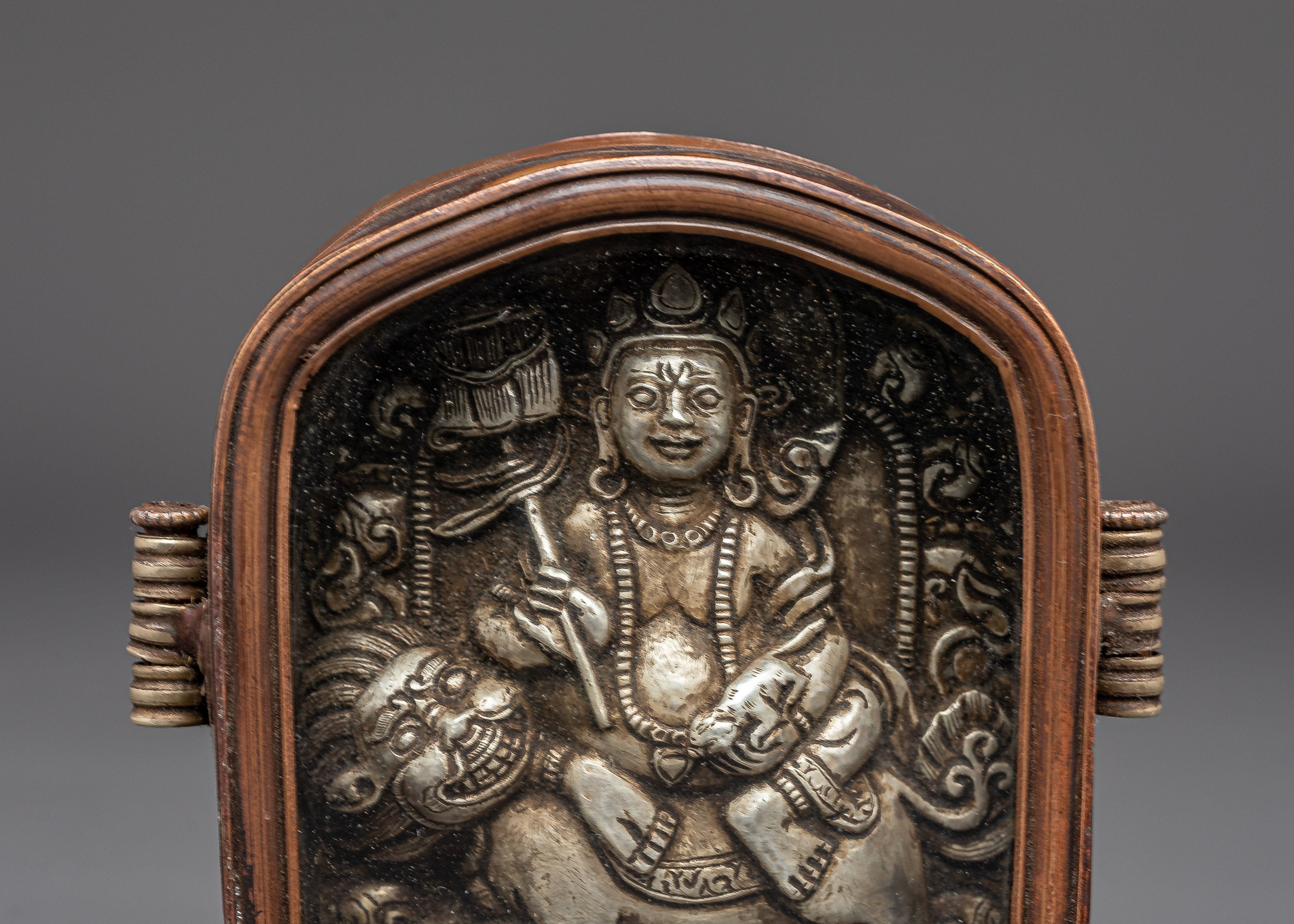 Handmade Himalayan Ghau Prayer Container | Tibetan Silver Copper Ghau Box