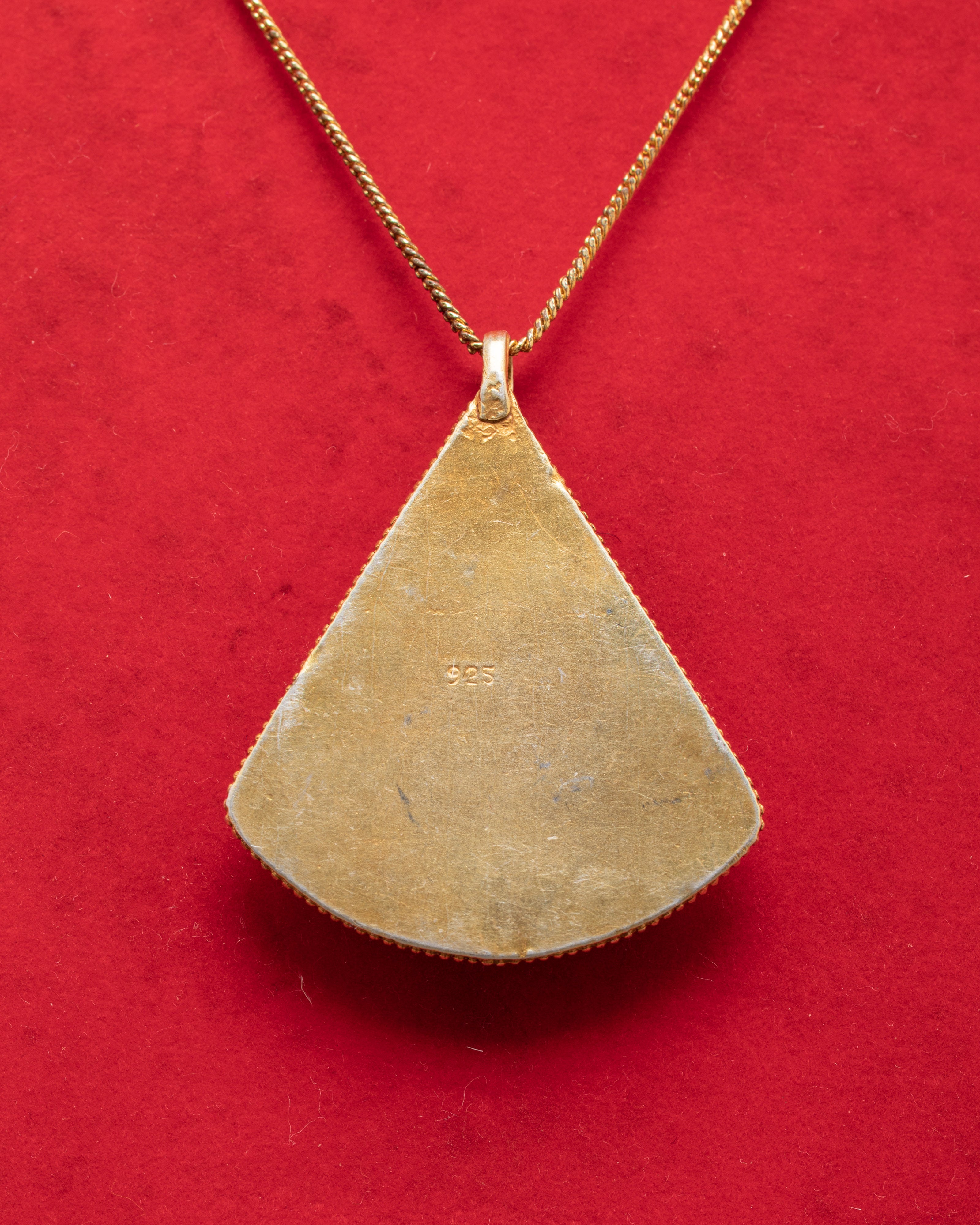 Silver Locket with Ruby | Ruby and Panna Stones