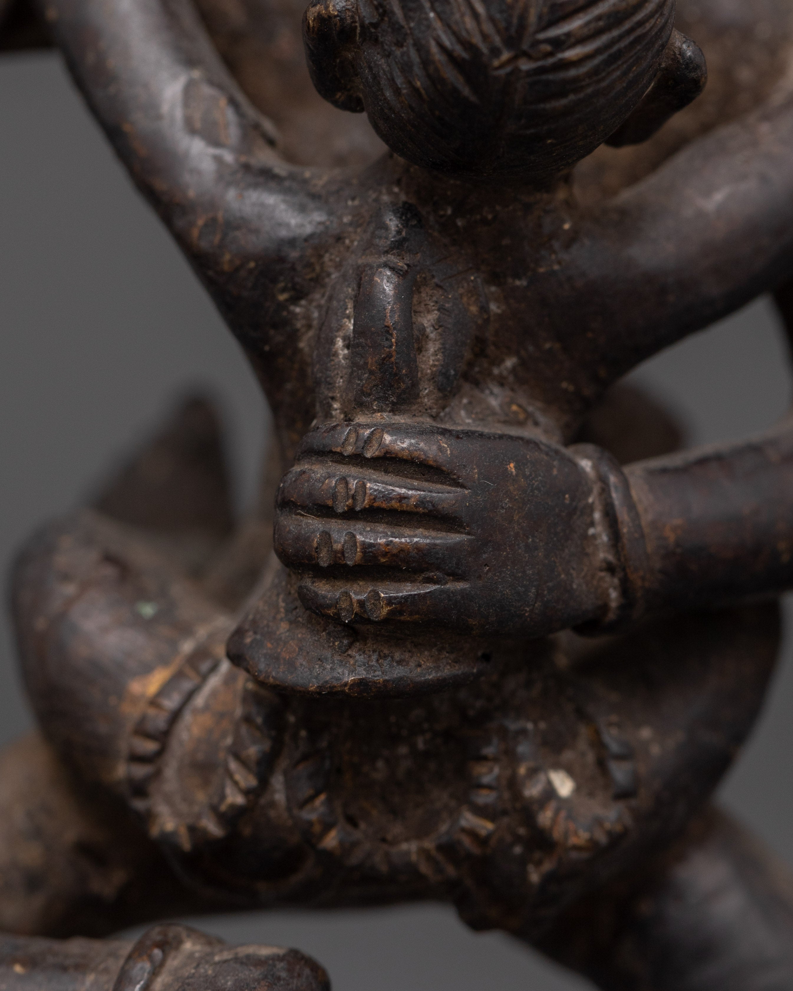 Tibetan Garuda Copper Statue with his Consort | Protector Deity for Meditation