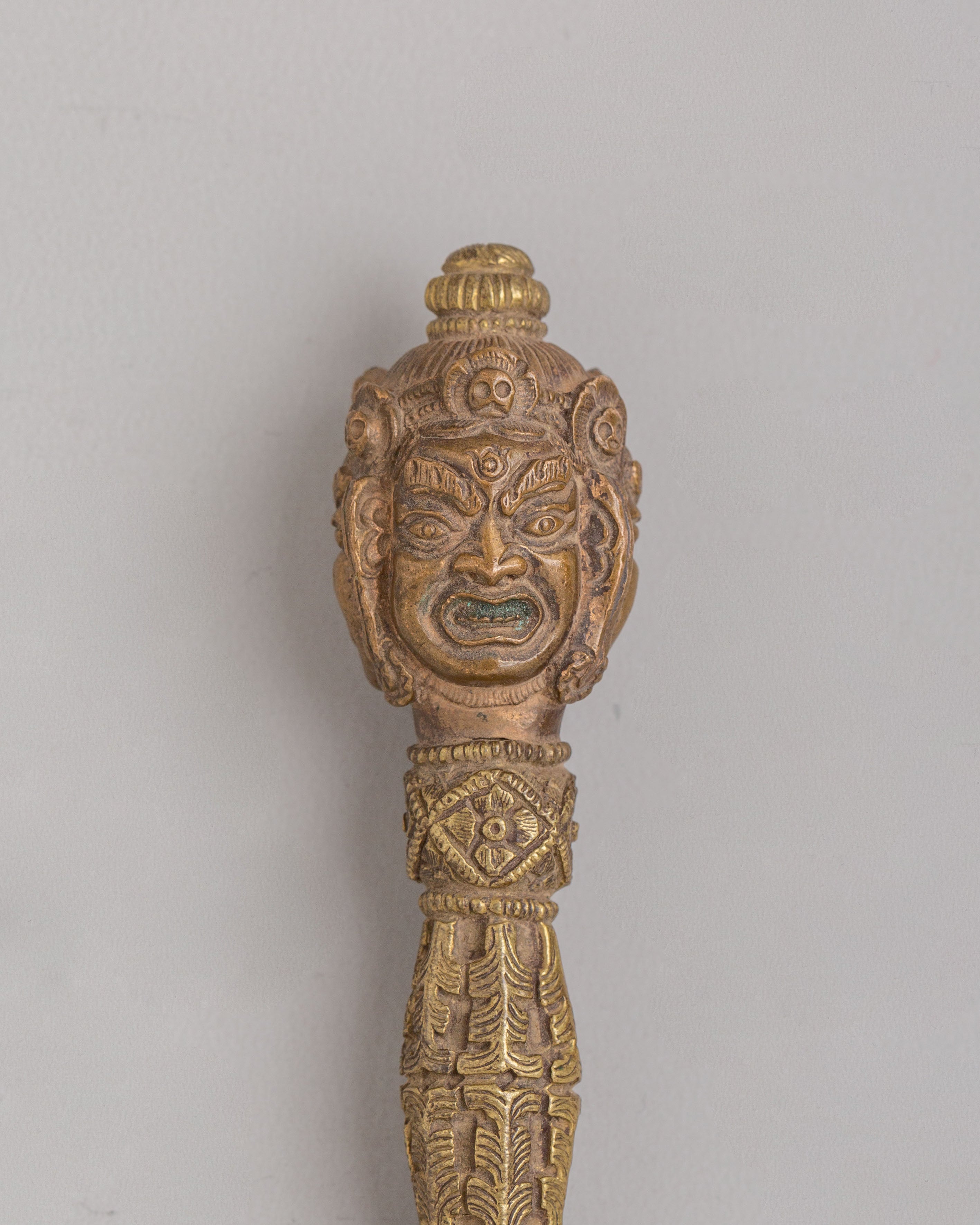 Tibetan Phurba Meditation Dagger | Brass Bronze Vajrayana Tool