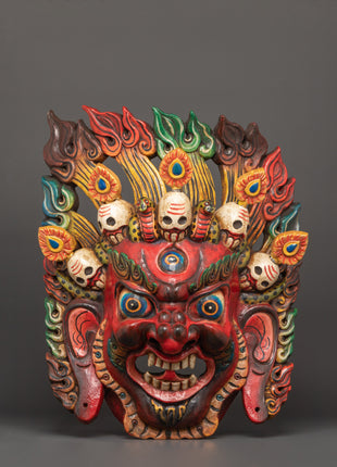 Traditional Bhairav Wooden Wall Mask