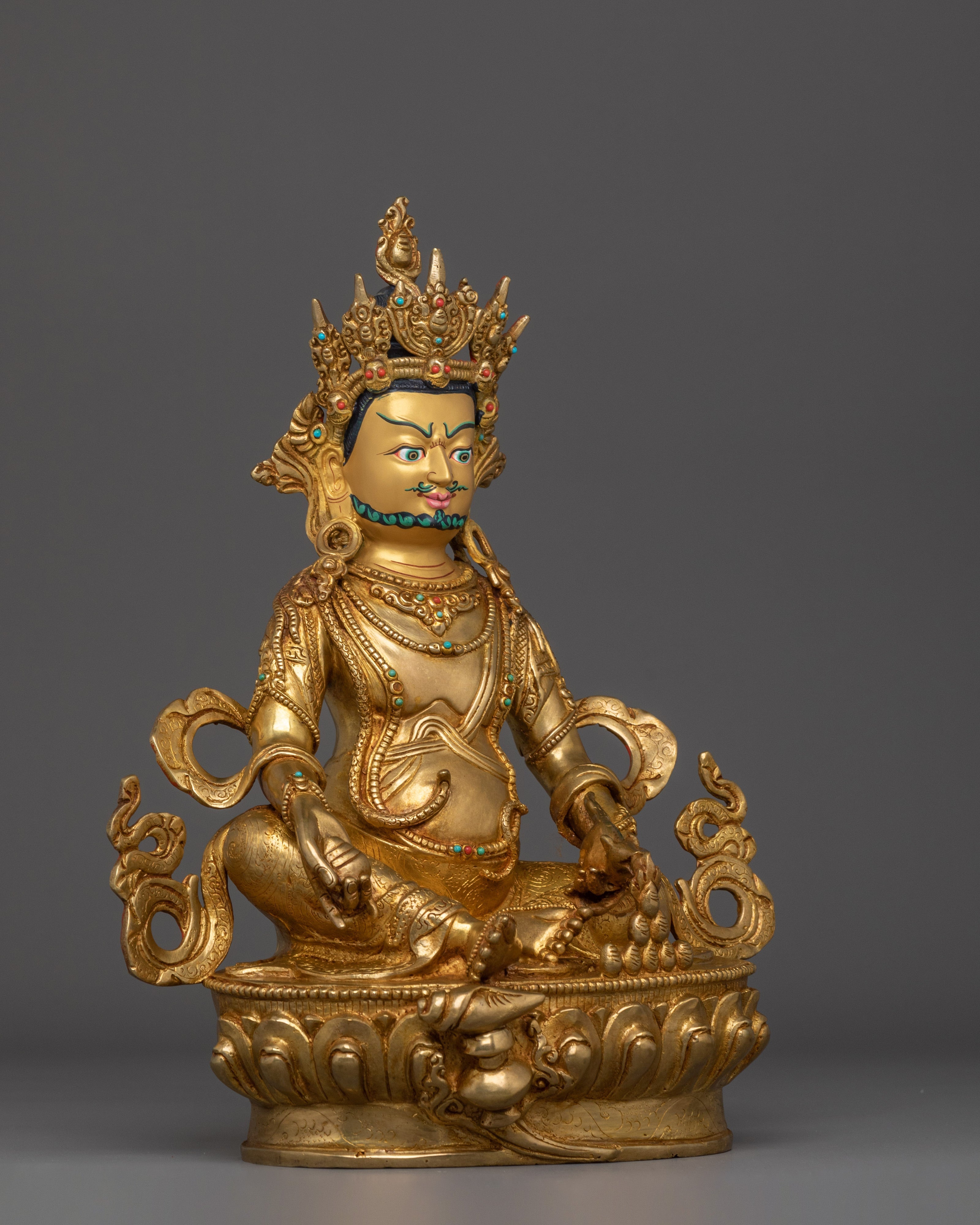 Dzambhala Kuber Buddhist Deity Statue | Wealth Guardian Sculpture