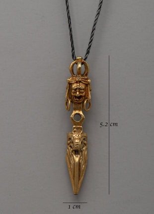 Gold Plated Phurba Locket | Handmade Buddhist Jewelry
