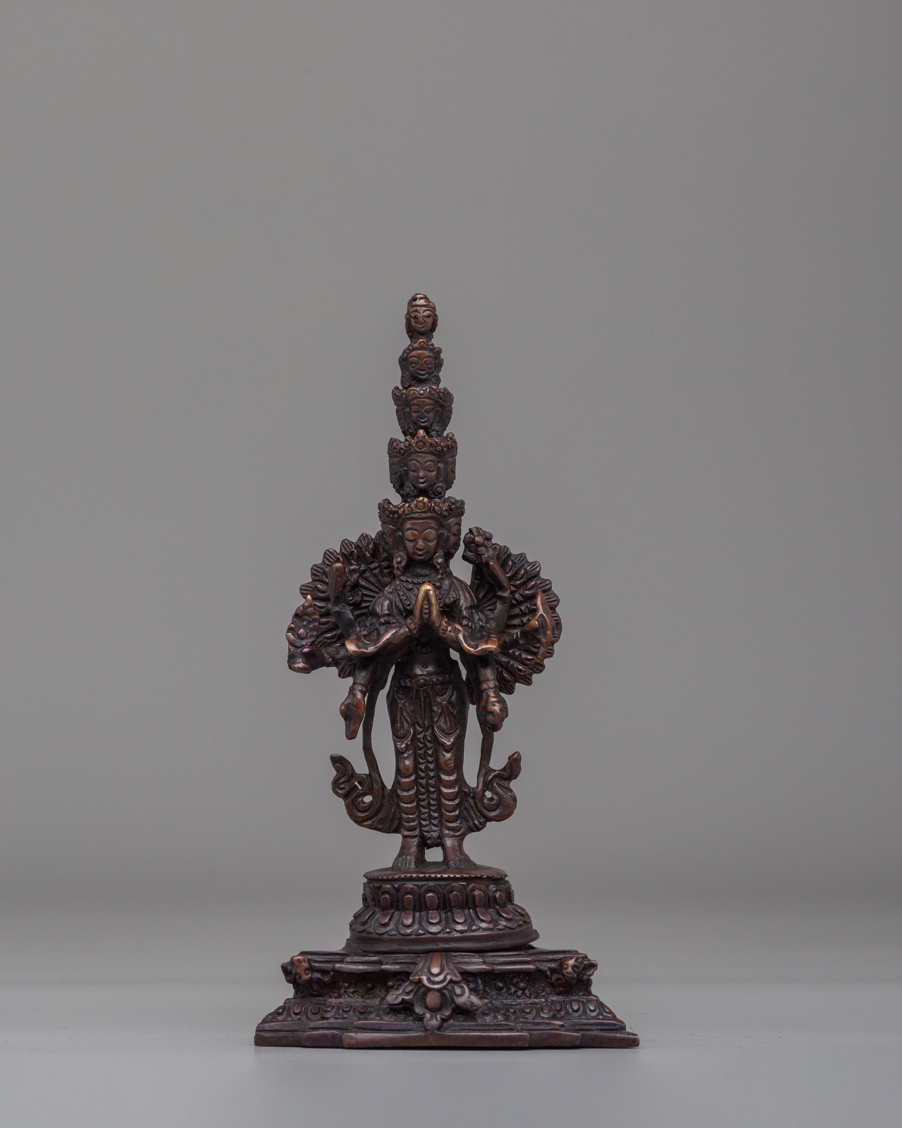 Handmade 1000 Armed Chenrezig Statue | Tibetan Avalokiteshvara Bodhisattva Figurine