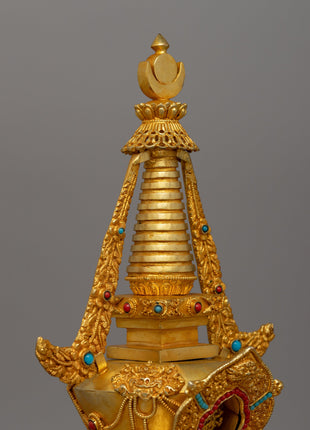 Machine-Made Namgyalma Stupa Statue | Traditional Buddhist Symbol for Meditation and Blessings