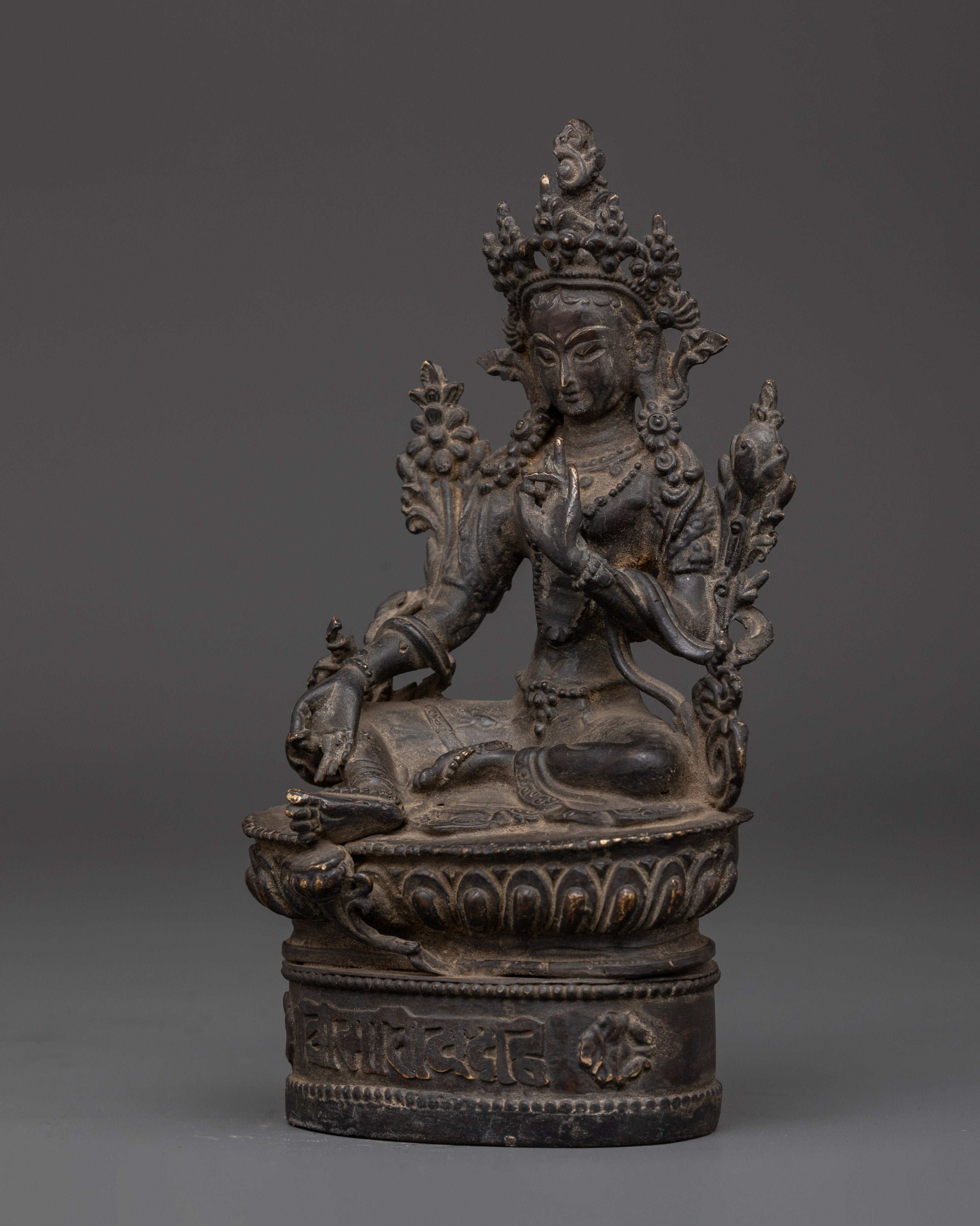 Handcrafted Compassionate Green Tara Figurine for Altar and Decor