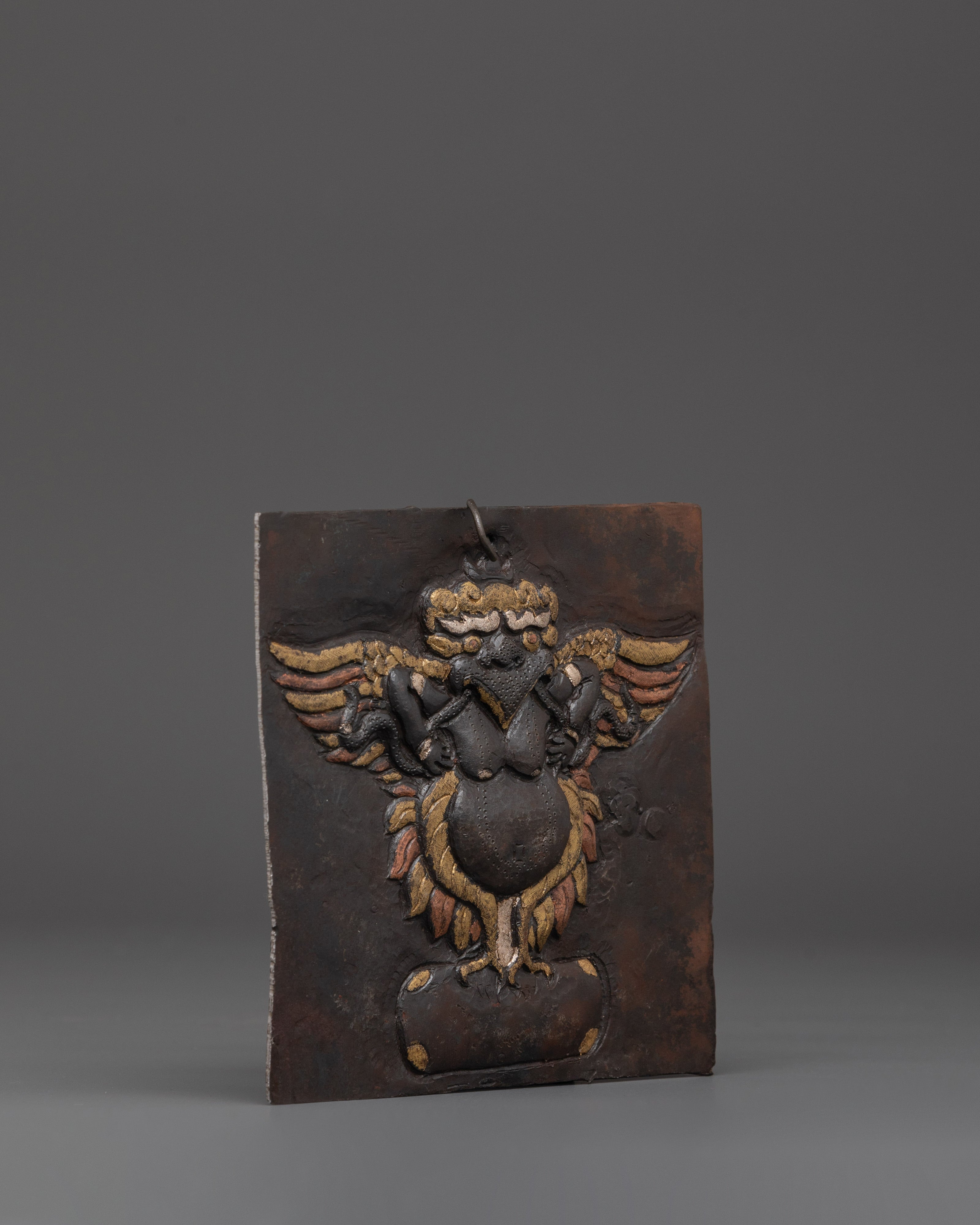 Handcrafted Iron Wall Hanging | Featuring Mythical Winged Guardian