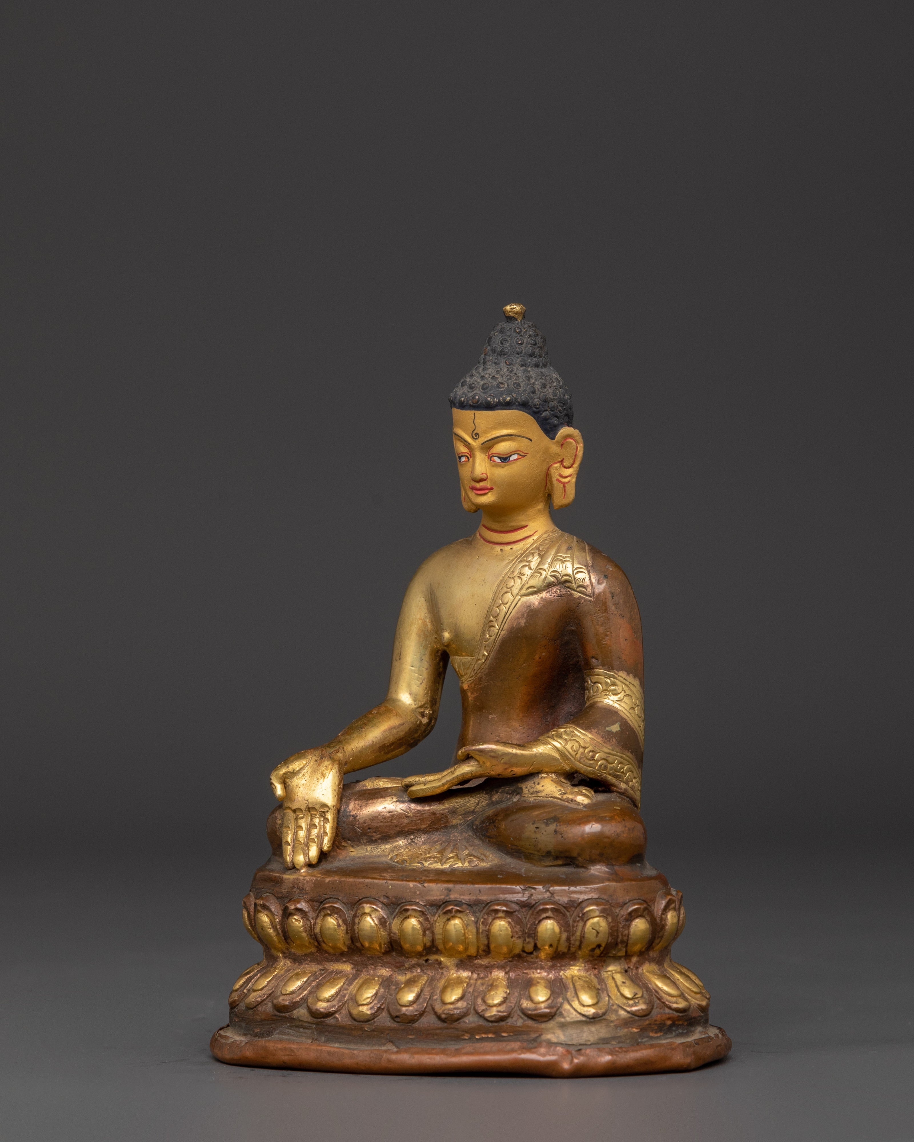 Ratnasambhara Buddha Sculpture | Oxidized Copper Prosperity Deity Figurine