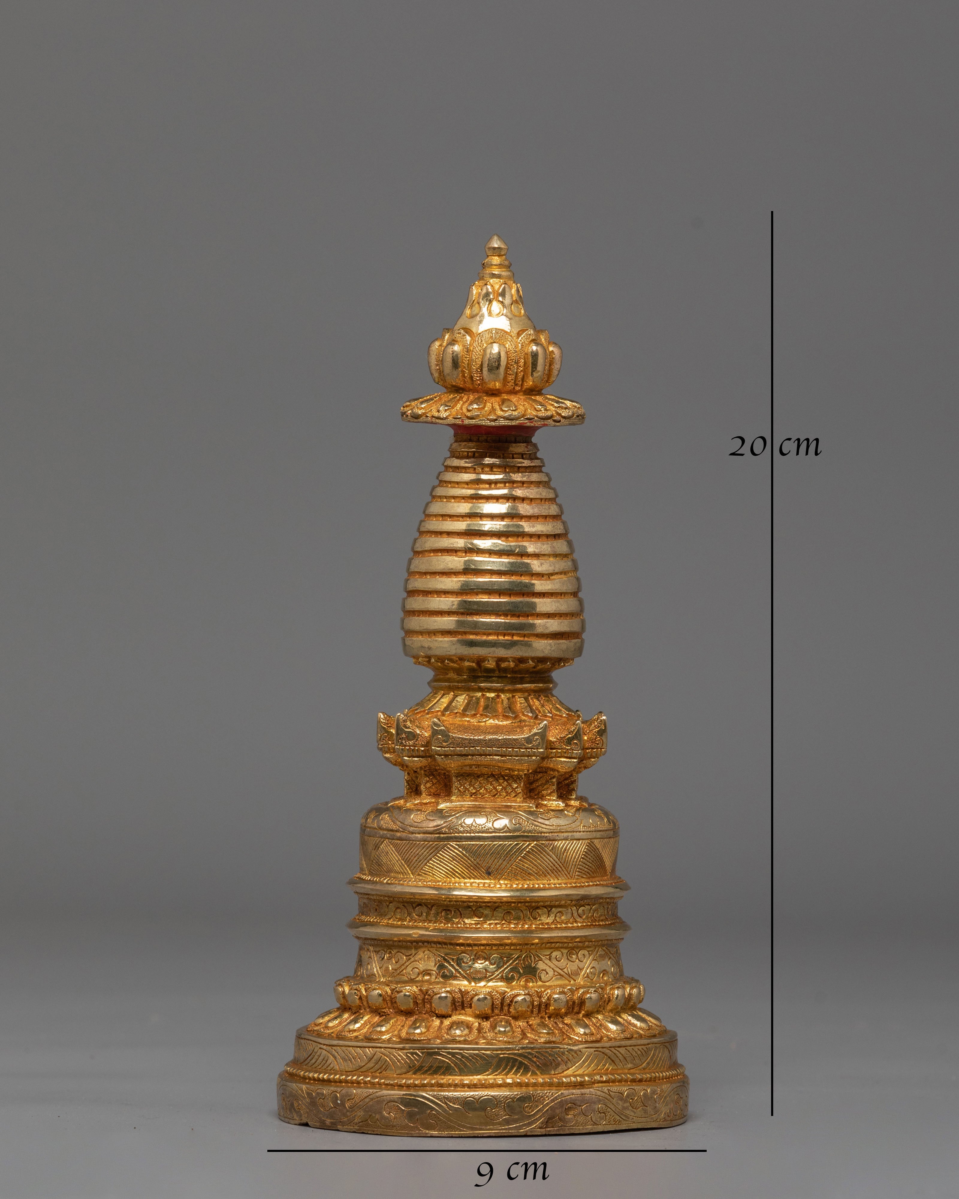 Gold Plated Sacred Buddhist Stupa | Symbol of Peace