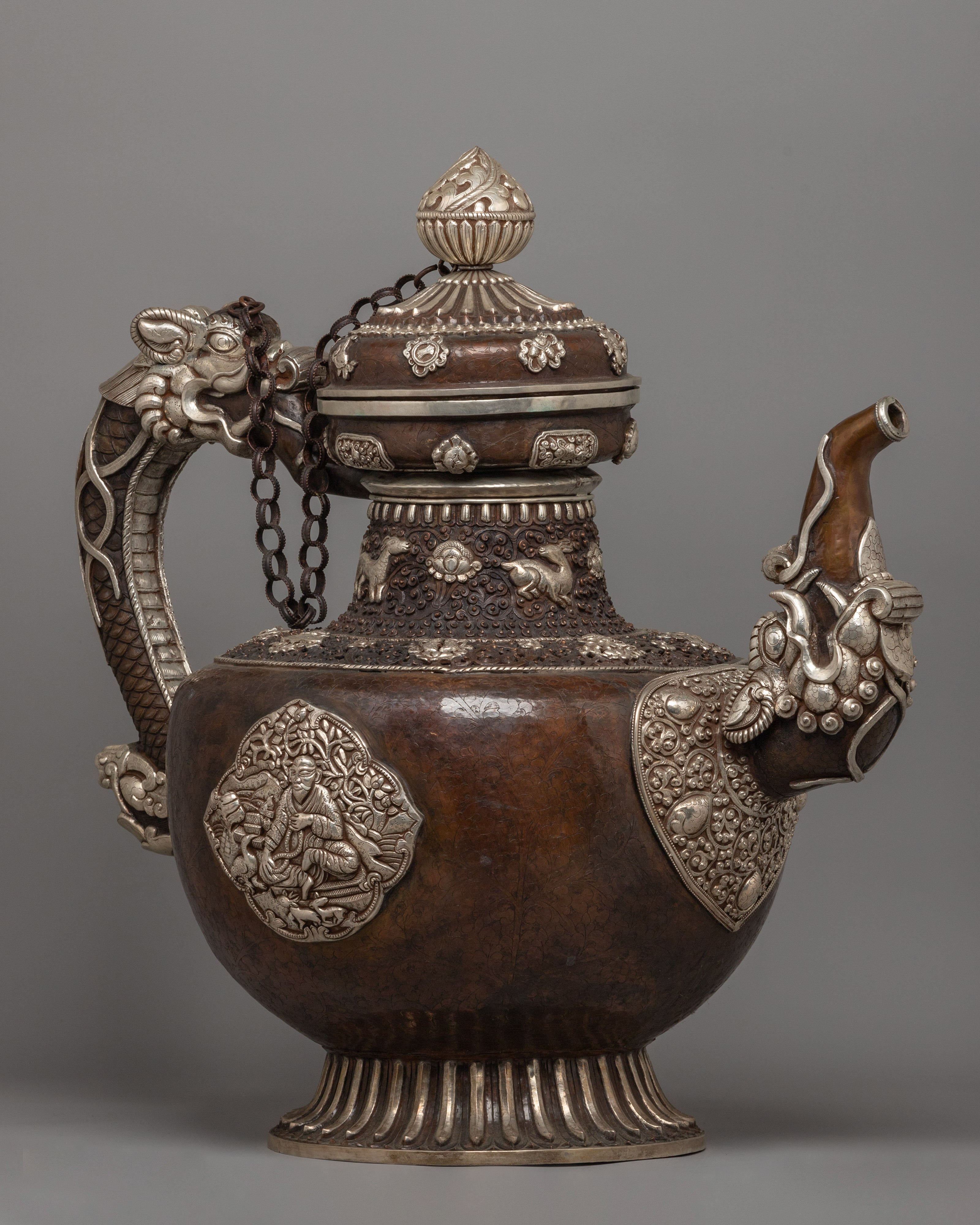 Handcrafted Traditional Tibetan Tea Pot | Buddhist Rituals and Decor