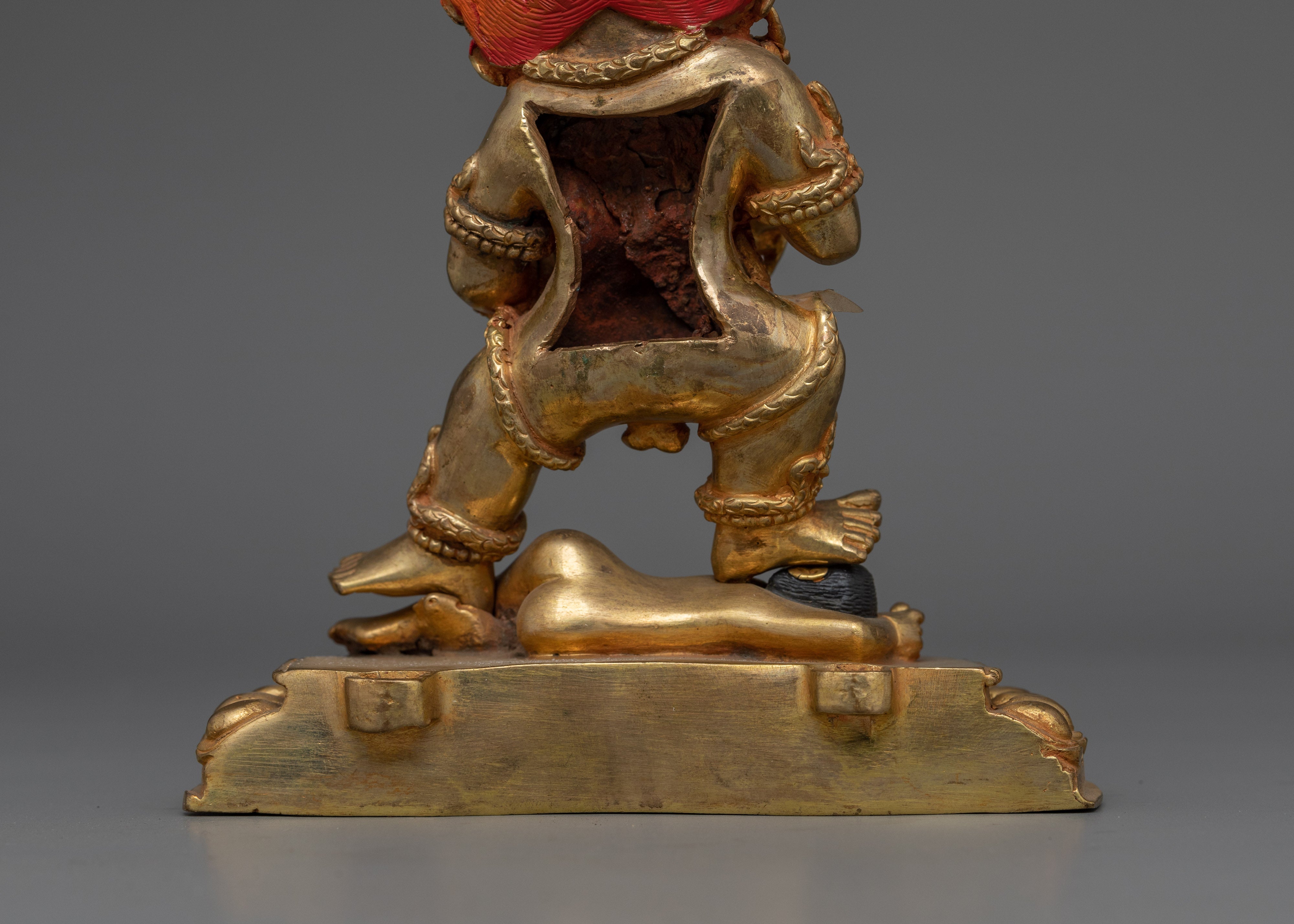 24K Gold Black Dzambhala Sculpture | Buddhist Protector of Wealth and Harmony