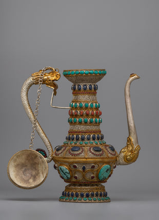 Handmade Decorative Tibetan Tea Pot Decor | Perfect for Spiritual & Cultural Decor