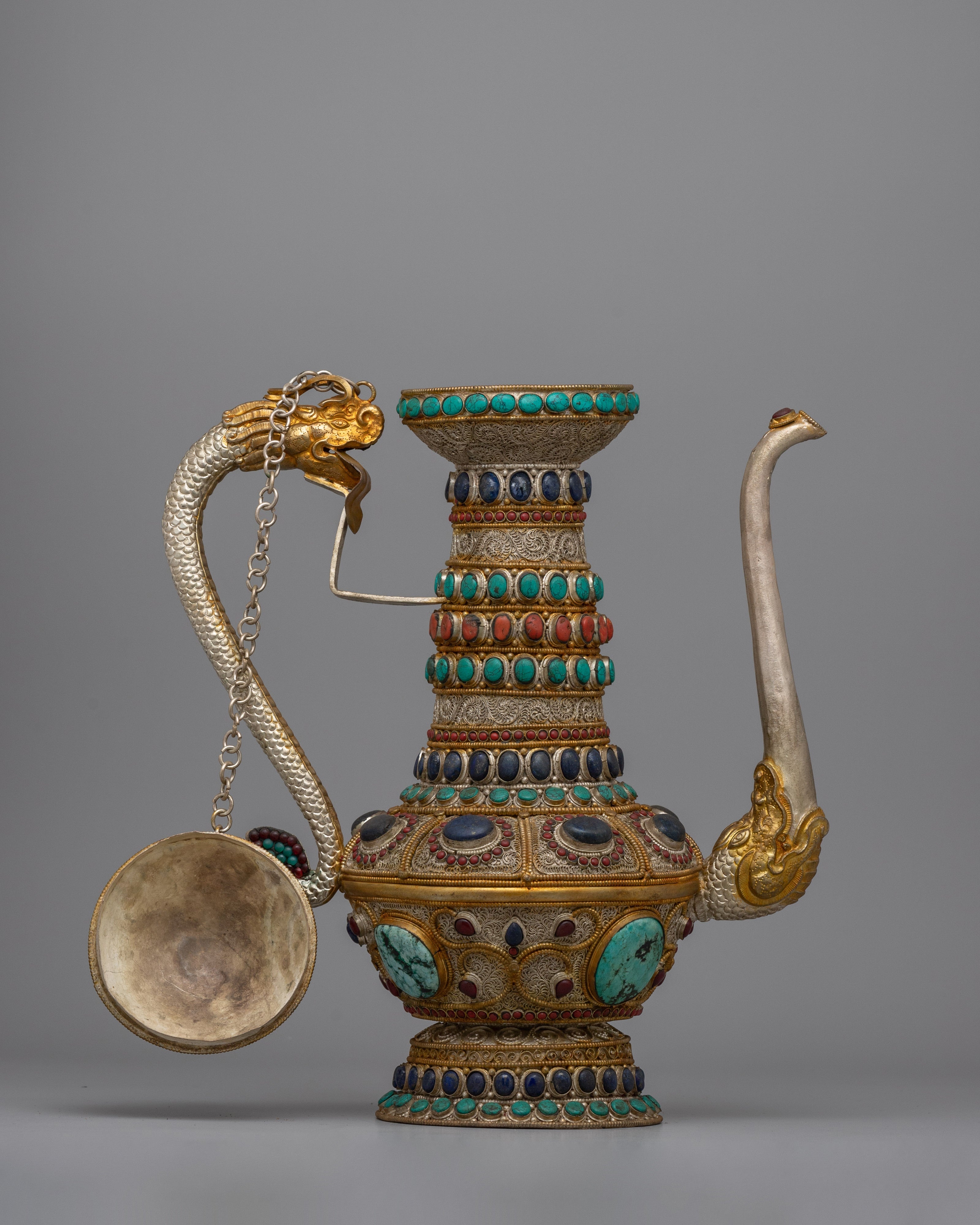 Handmade Decorative Tibetan Tea Pot Decor | Perfect for Spiritual & Cultural Decor
