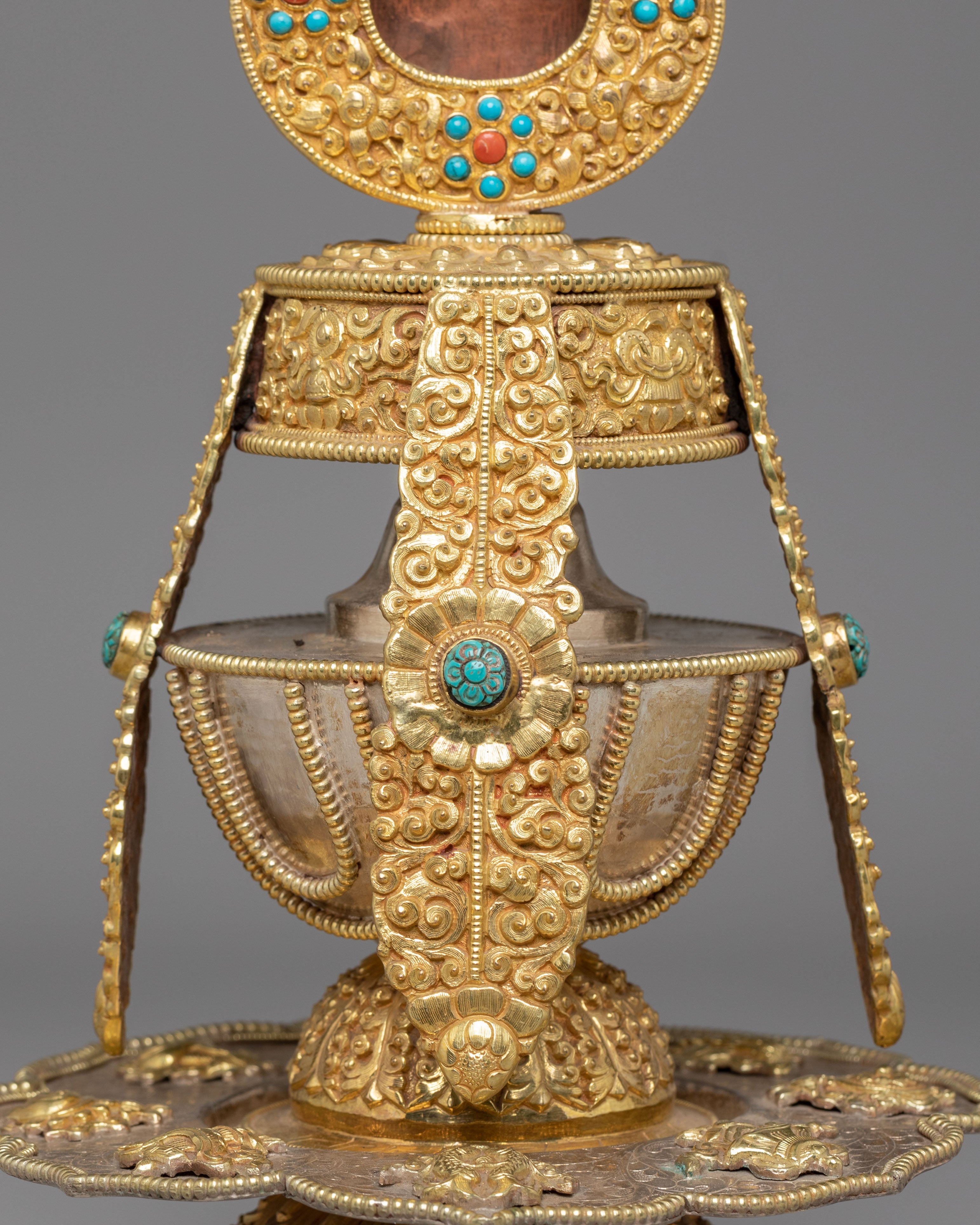 Himalayan Turquoise-Inlaid Life Vase | Sacred Ritual Artifact