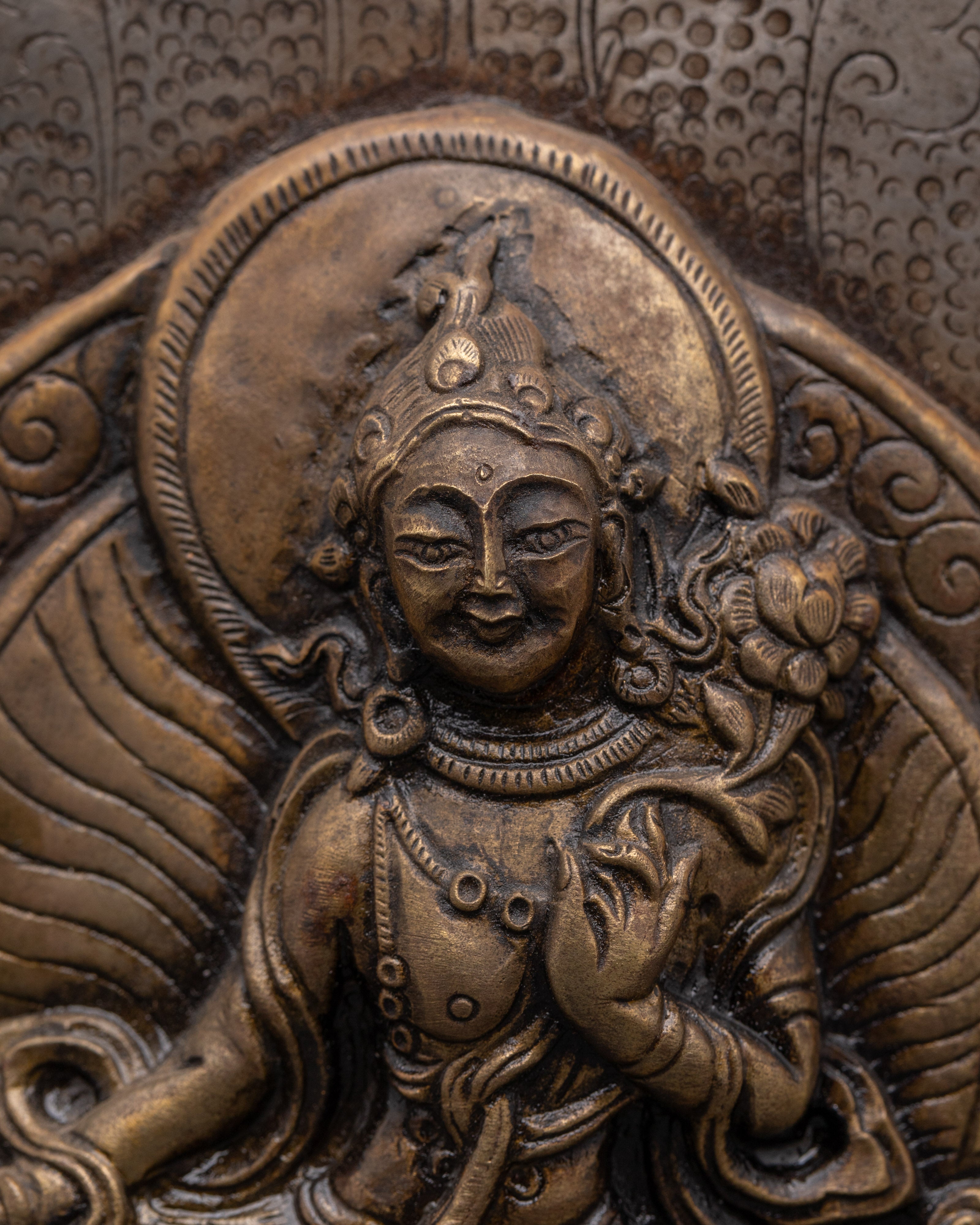 Handcrafted Religious Ghau Box | Tibetan Copper Altar Box for Meditation