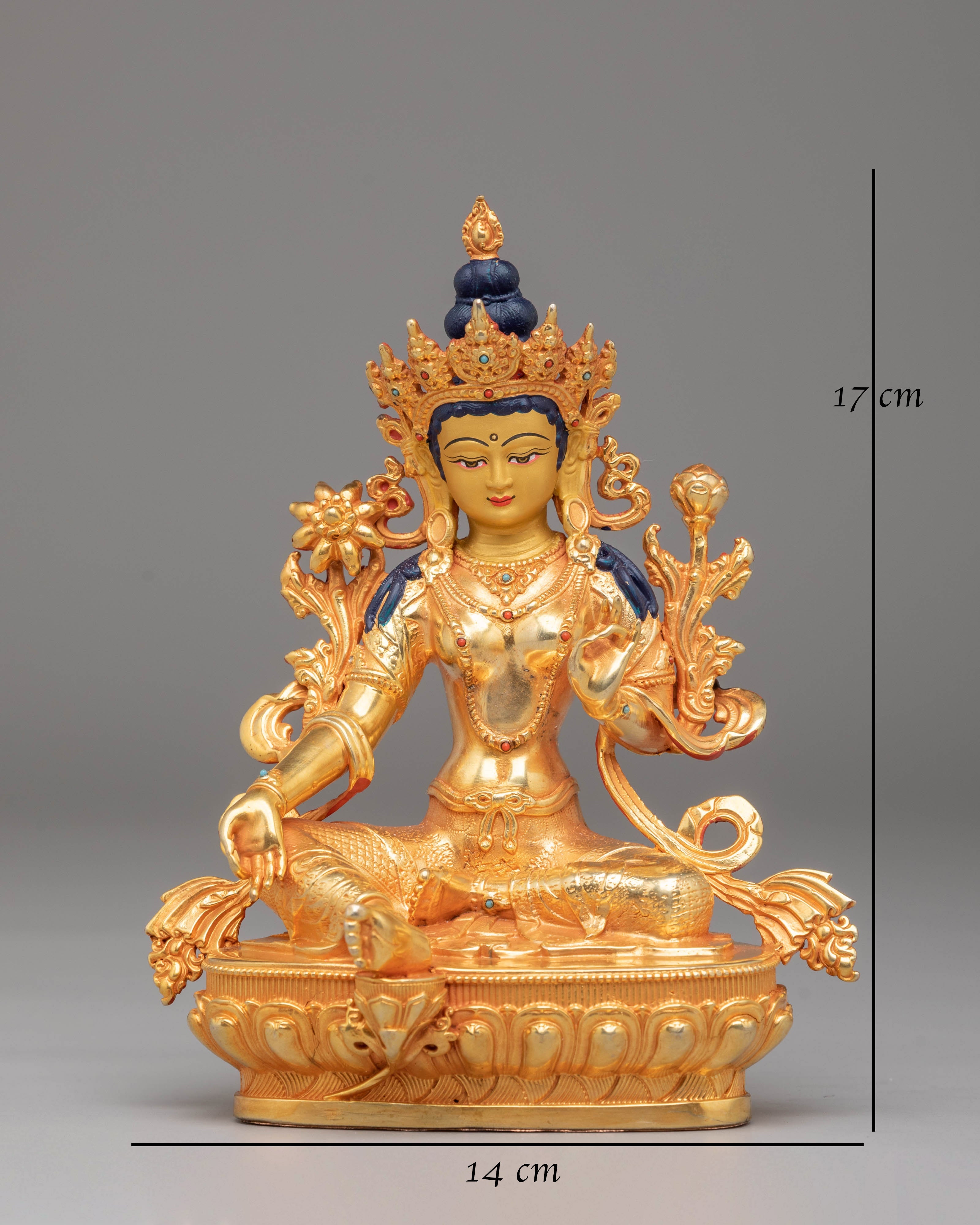 Green Tara Meditation Statue | Tibetan Goddess of Compassion & Protection