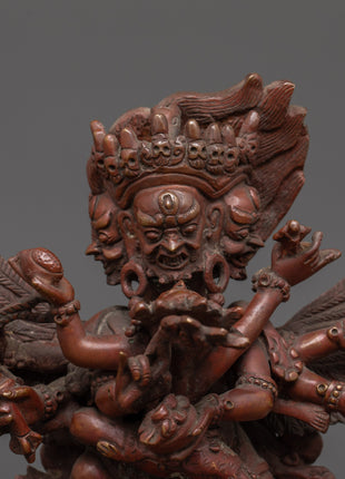 Hayagriva Statue in Oxidized Copper | Fierce Guardian Deity
