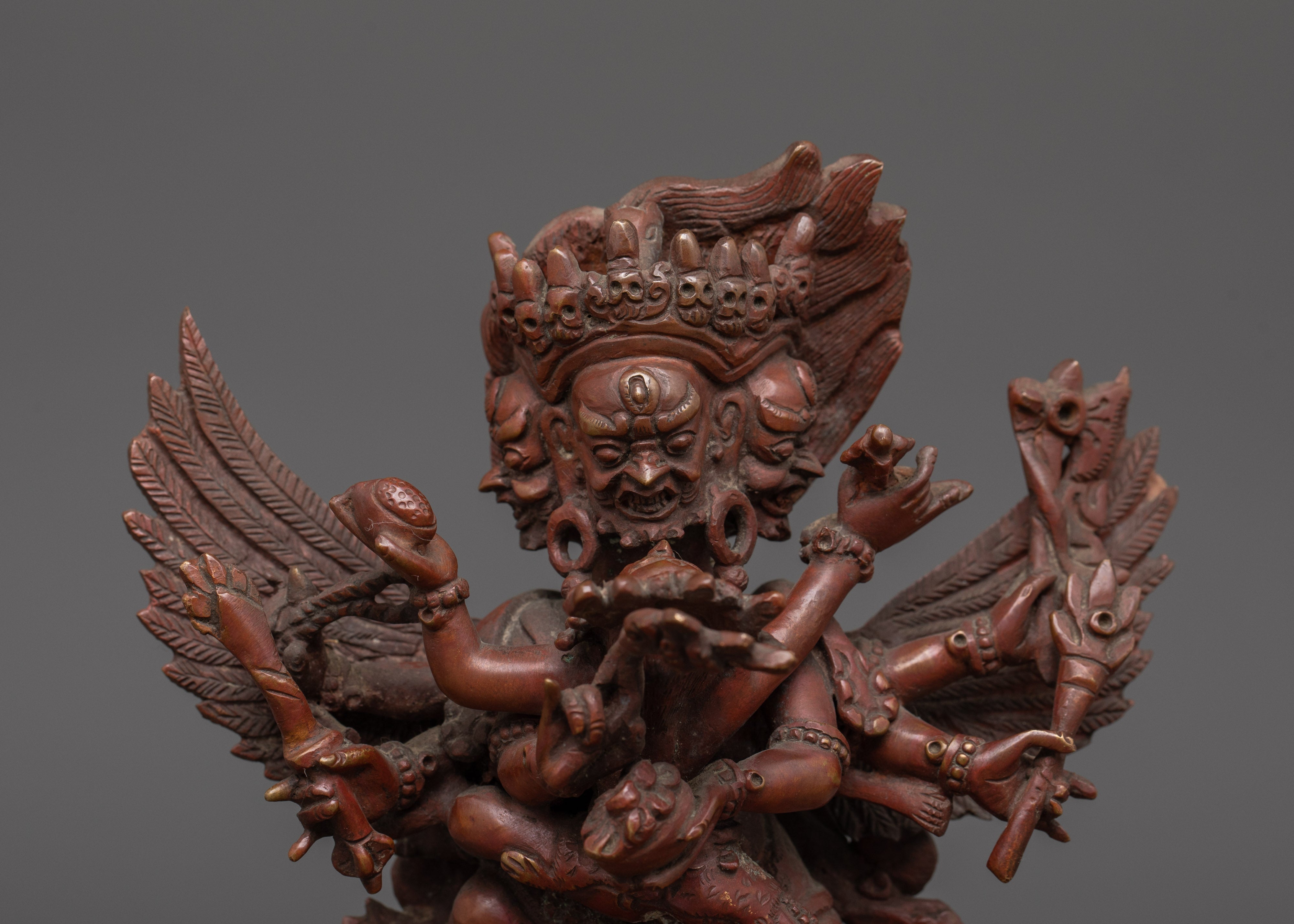 Hayagriva Statue in Oxidized Copper | Fierce Guardian Deity