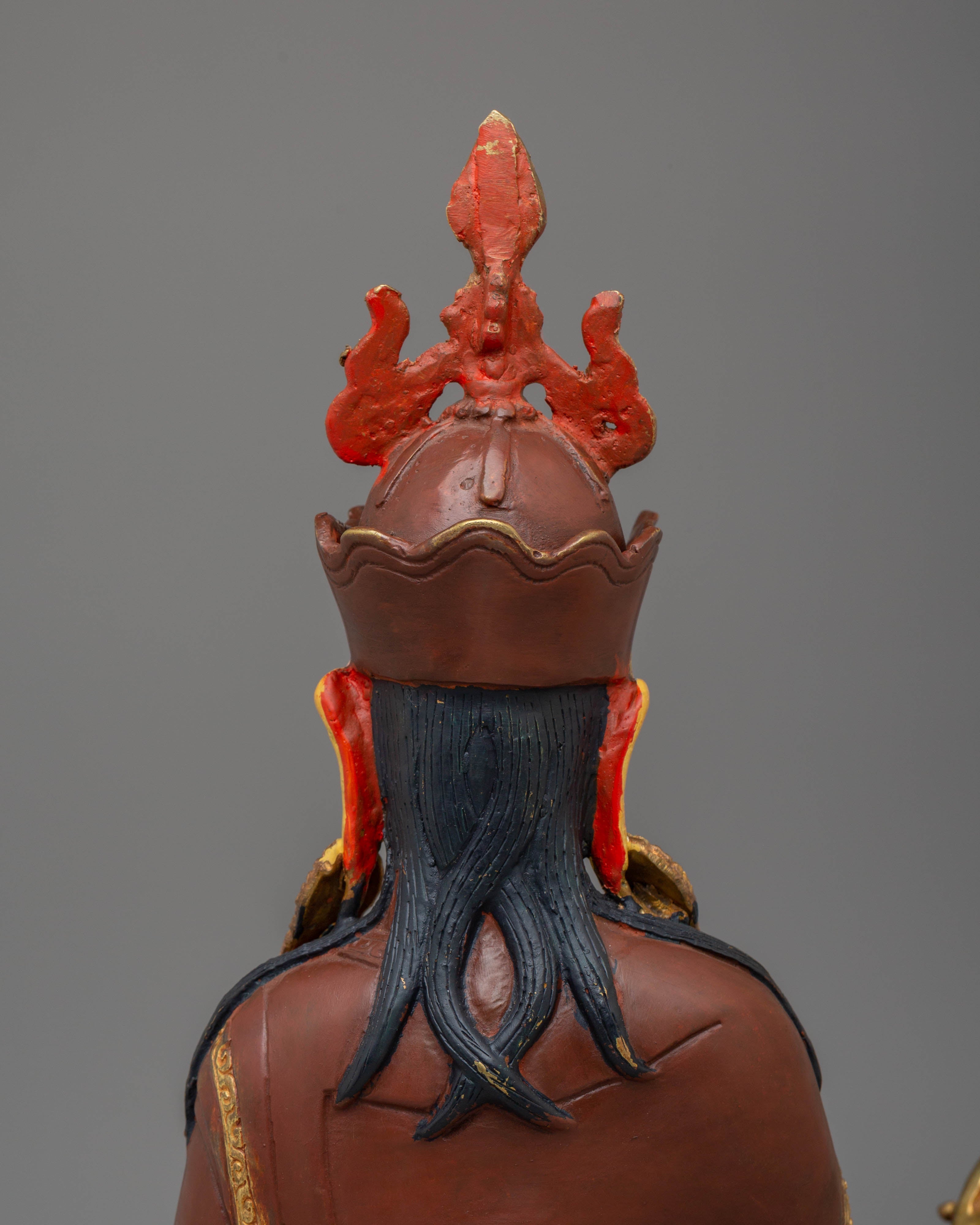 Padmasambhava Himalayan Statue | Copper, Gold-Plated with Coral & Turquoise Accents