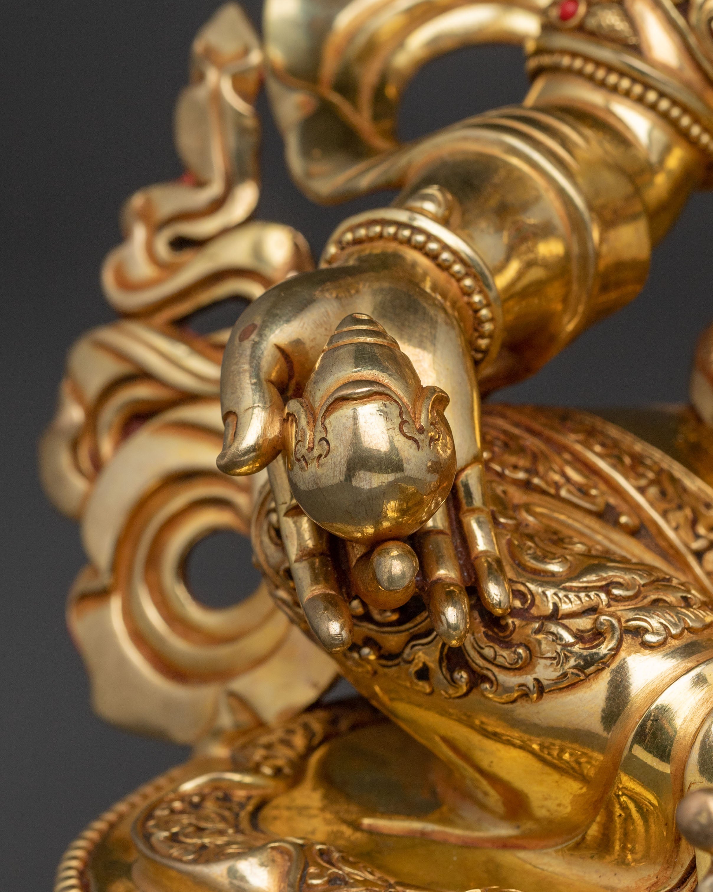 Prosperous Dzambhala Wealth Statue – Gilded Masterpiece