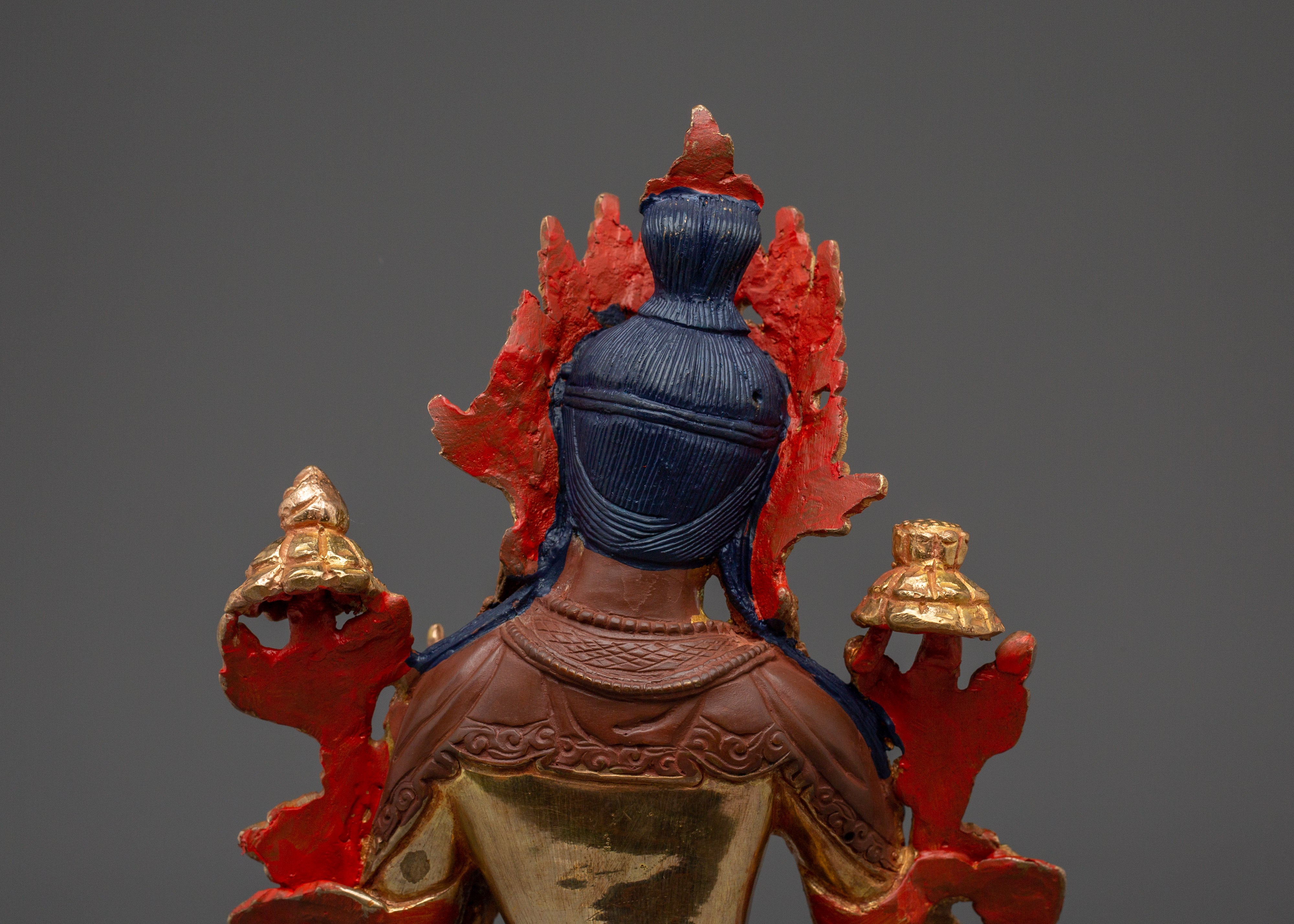 White Tara Buddha Statue with 24K Gold Gilded | Spiritual Meditation & Altar Decor