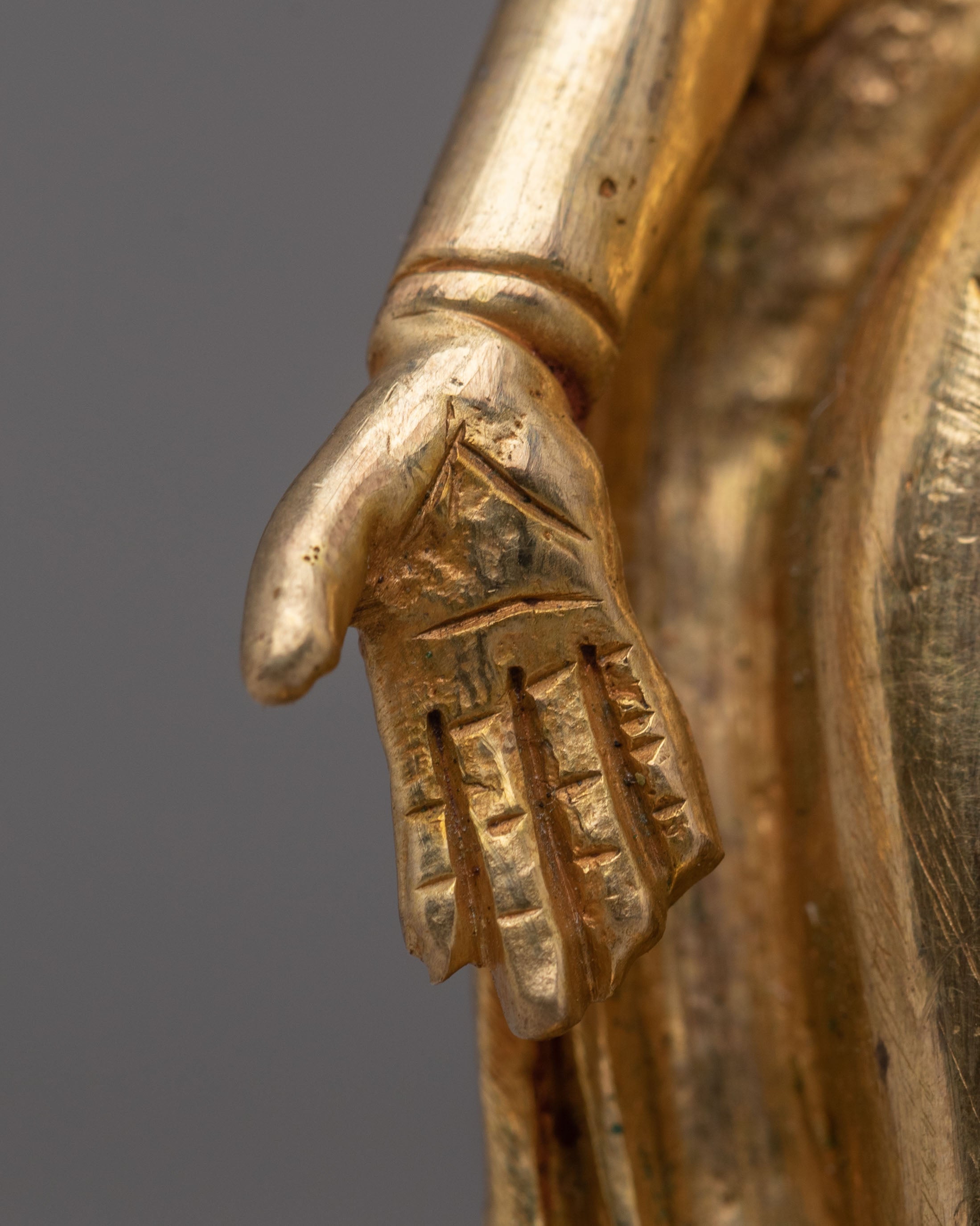 Handmade Dipankara Buddha Copper Statue Set | Divine Compassion