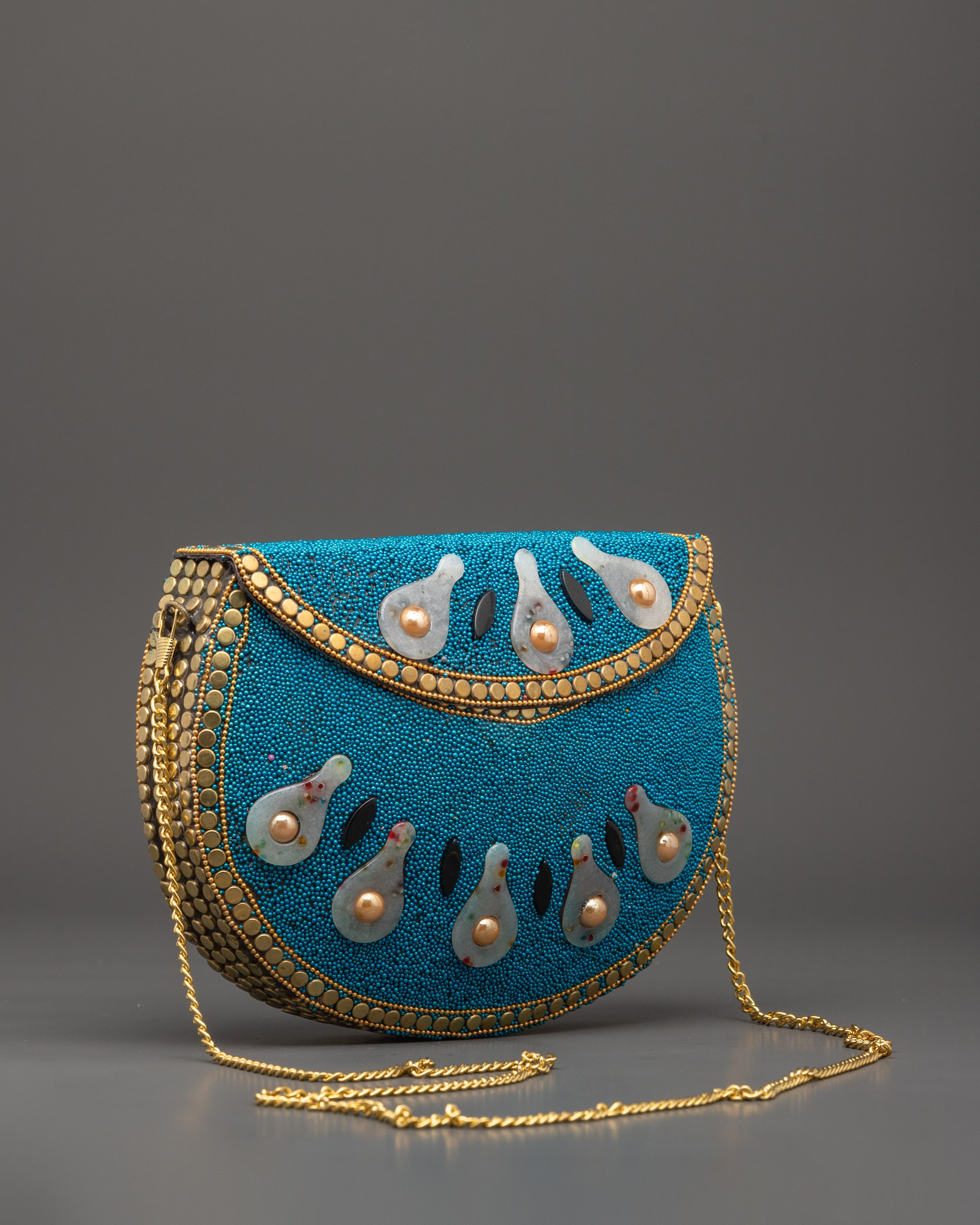 Handcrafted Beaded Side Bag | Clutch with Pearls