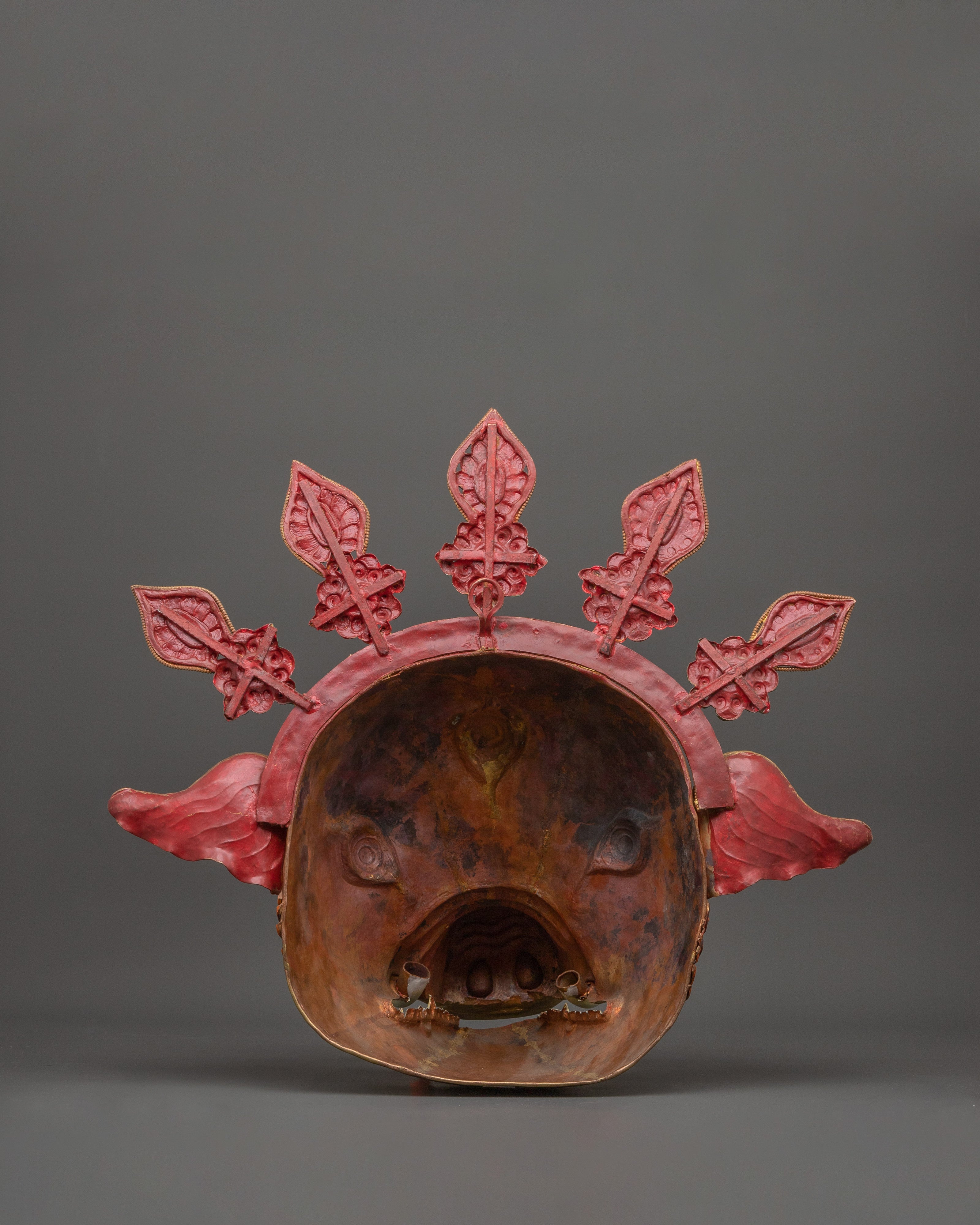 Hindu Deity Varaha Copper Mask | Handmade Spiritual Artwork for Altar