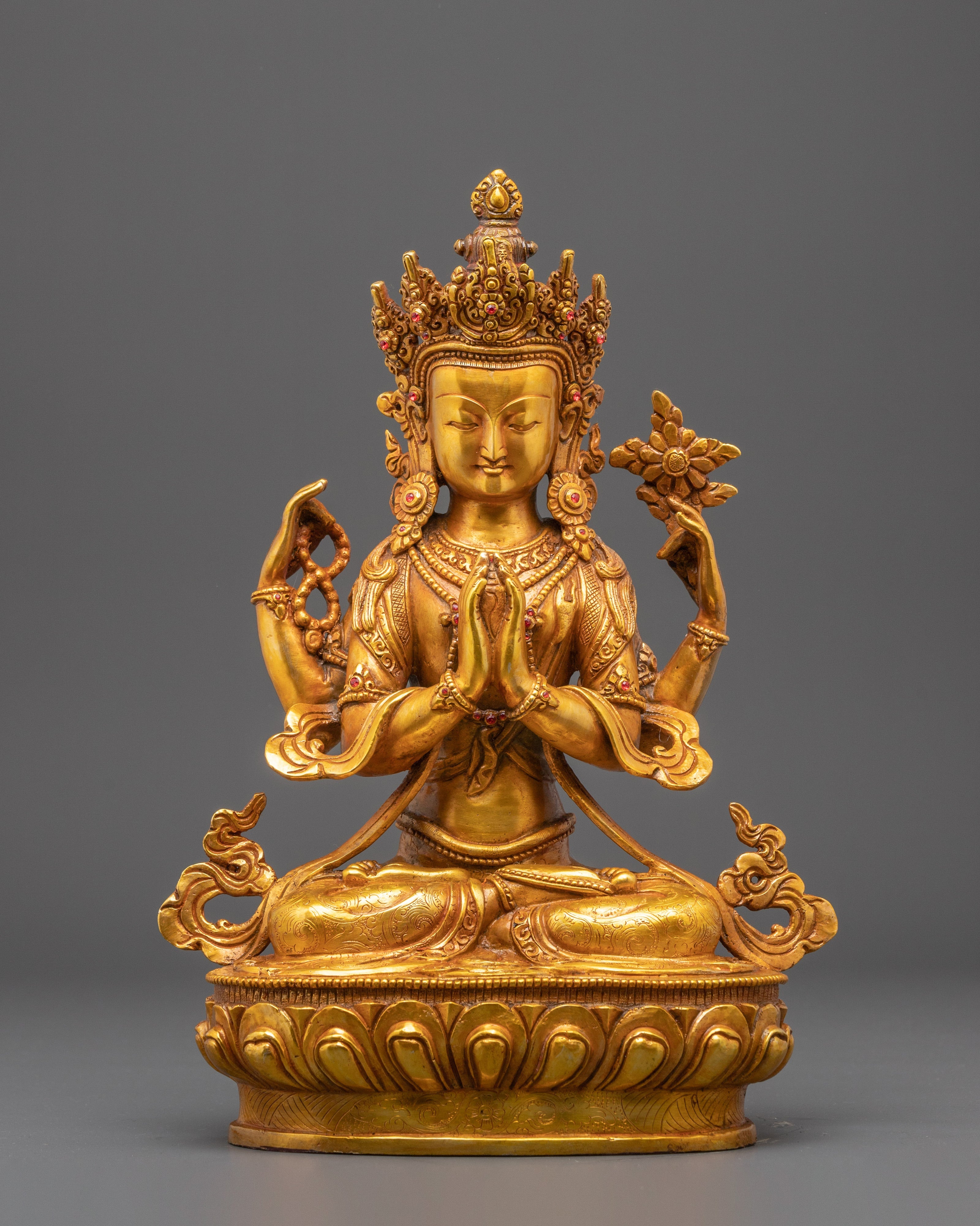 Tibetan Buddhist Chenrezig sculpture | Spiritual Home Decor