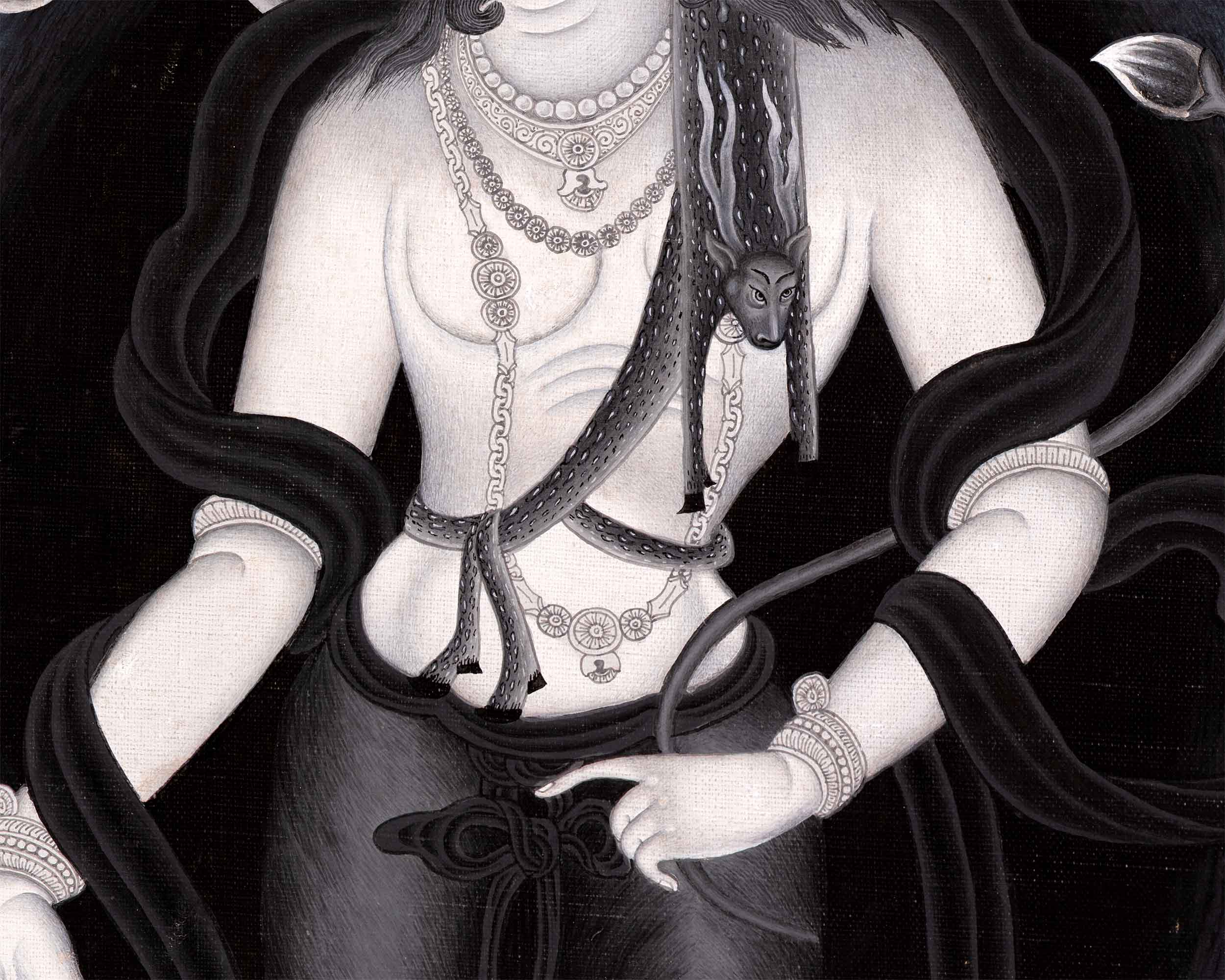Avalokiteshvara Bodhisattva Traditional Newari Painting Print | Wall Hanging Of Chenrezig The Bodhisattva Of Compassion