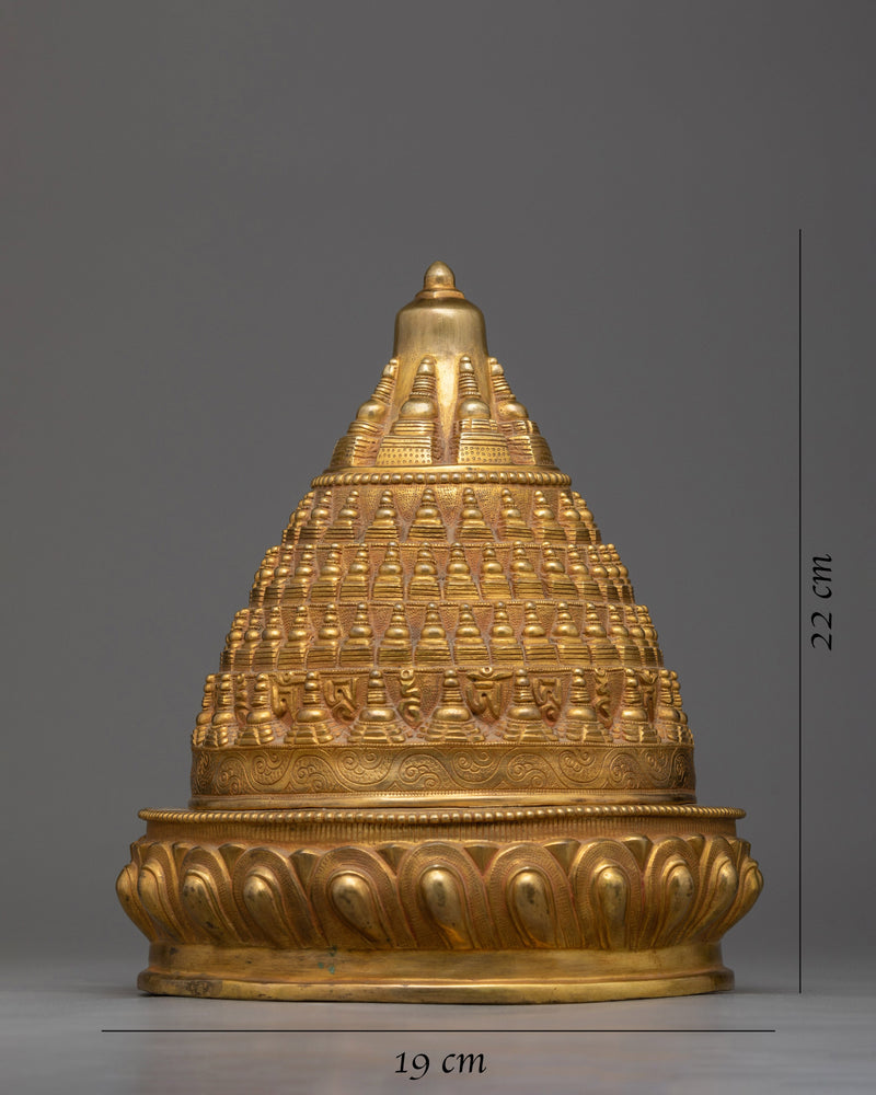 Golden Stupa Statue | Symbolizing the Buddha's Enlightenment