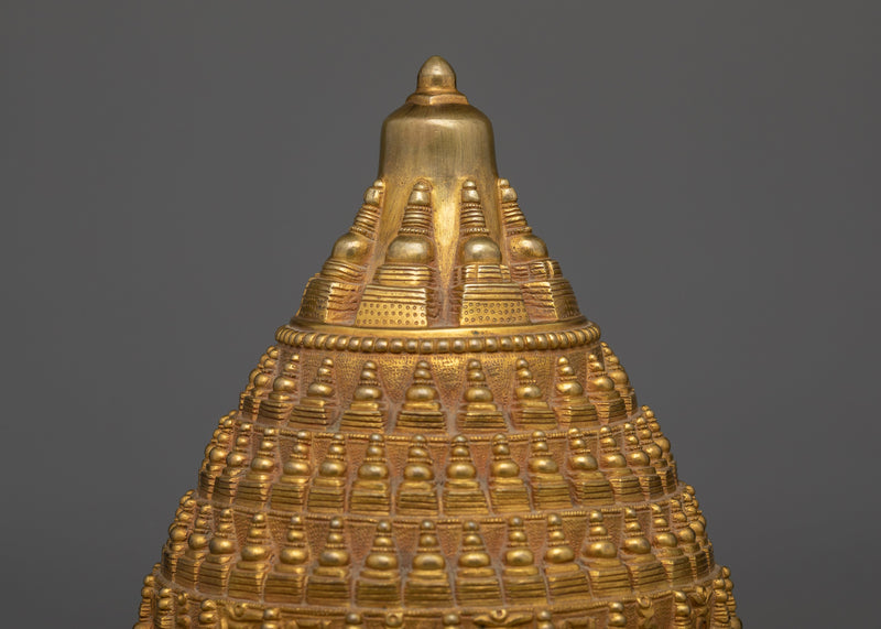 Golden Stupa Statue | Symbolizing the Buddha's Enlightenment