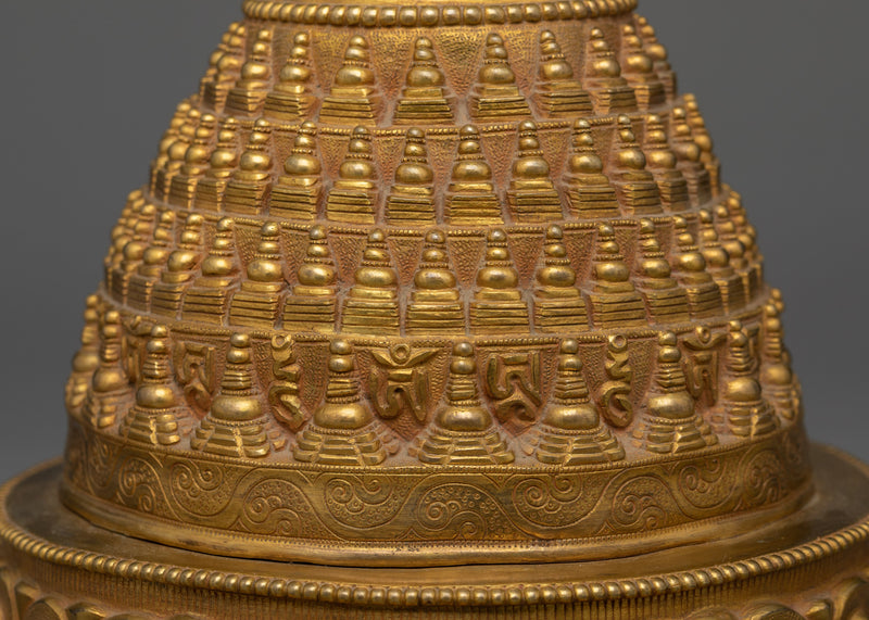 Golden Stupa Statue | Symbolizing the Buddha's Enlightenment