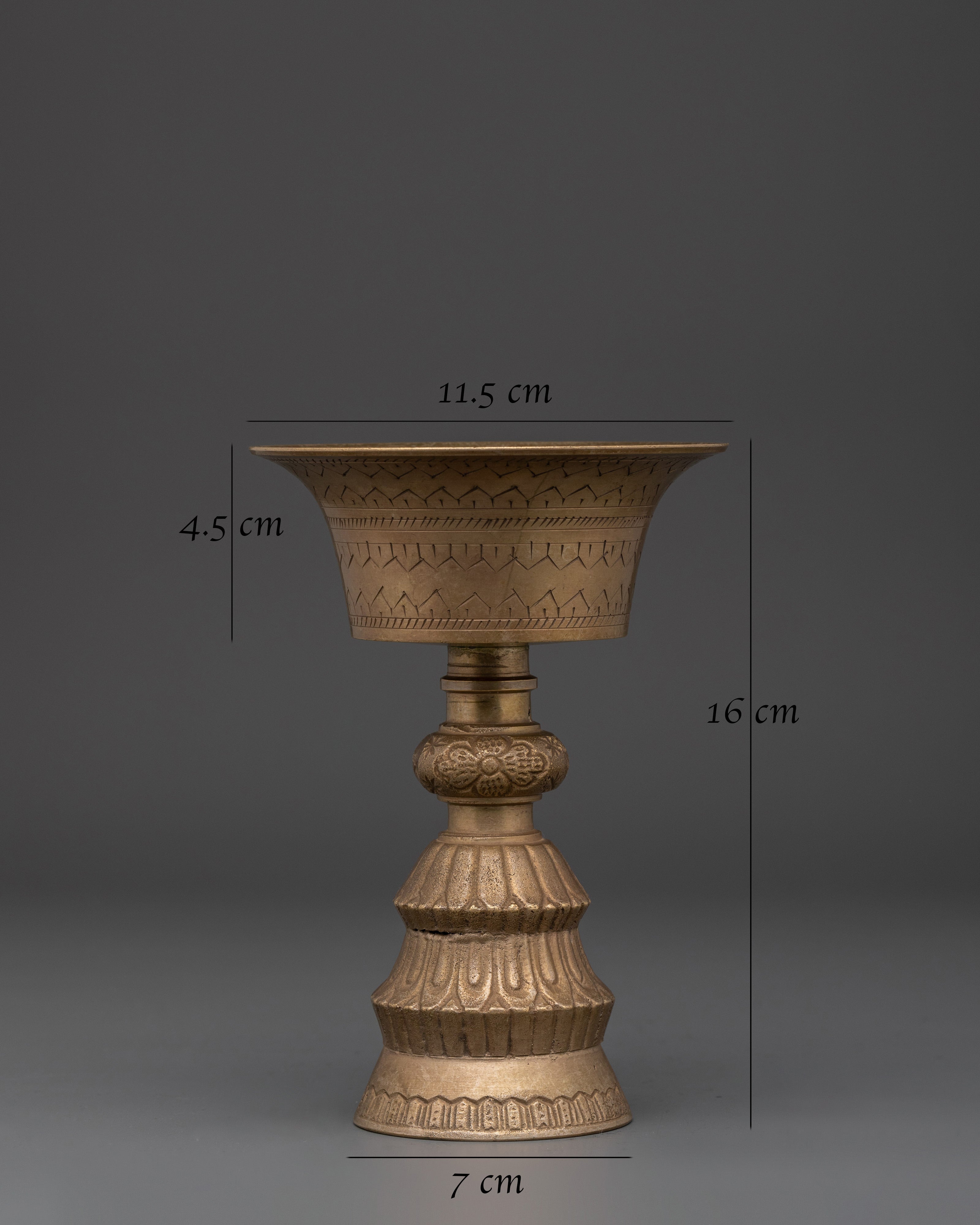 Spiritual Brass Butter Lamp | Tibetan Ritual Light Offering