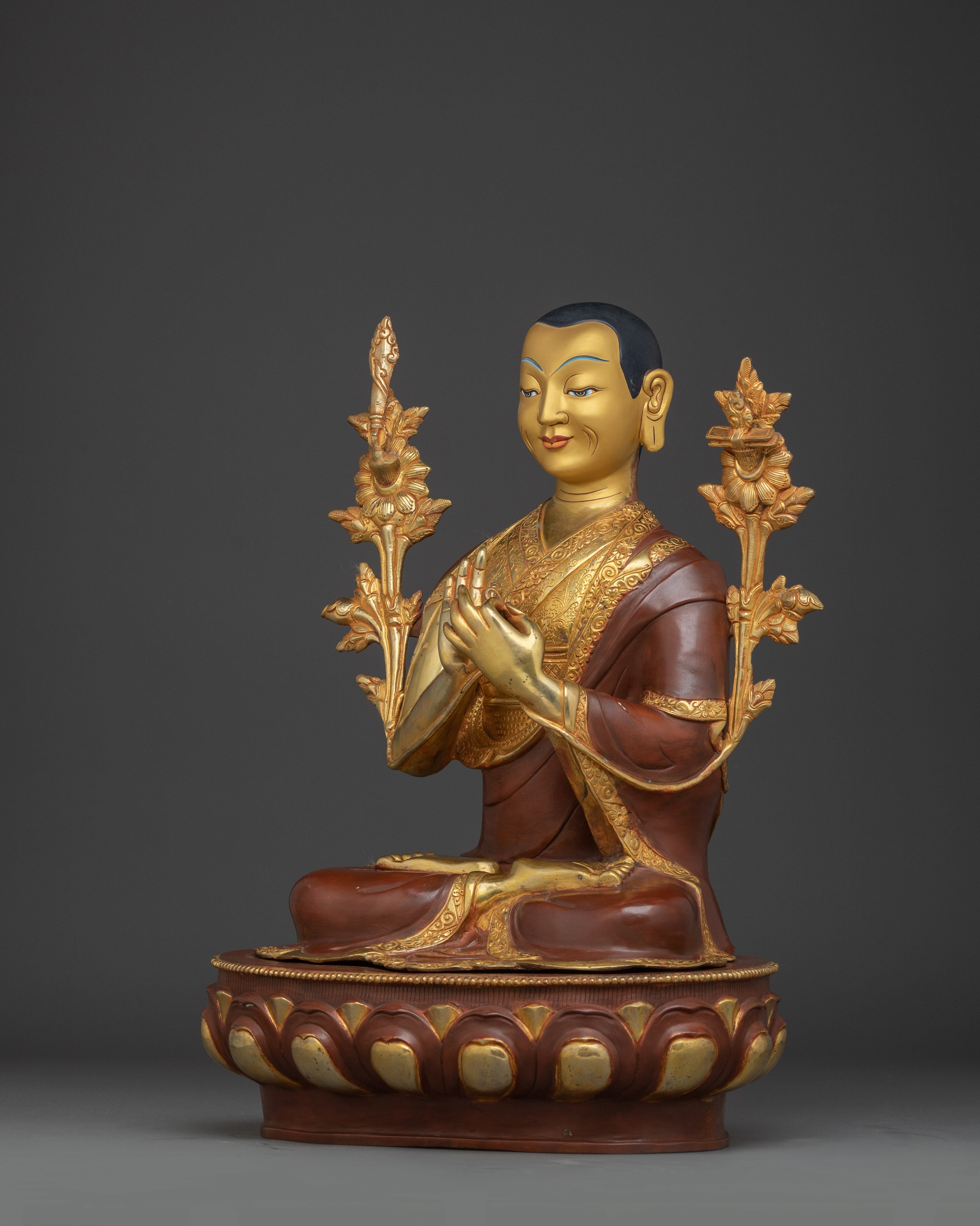 Statue Set of Tsongkhapa | Altar Centerpiece for Peace and Wisdom