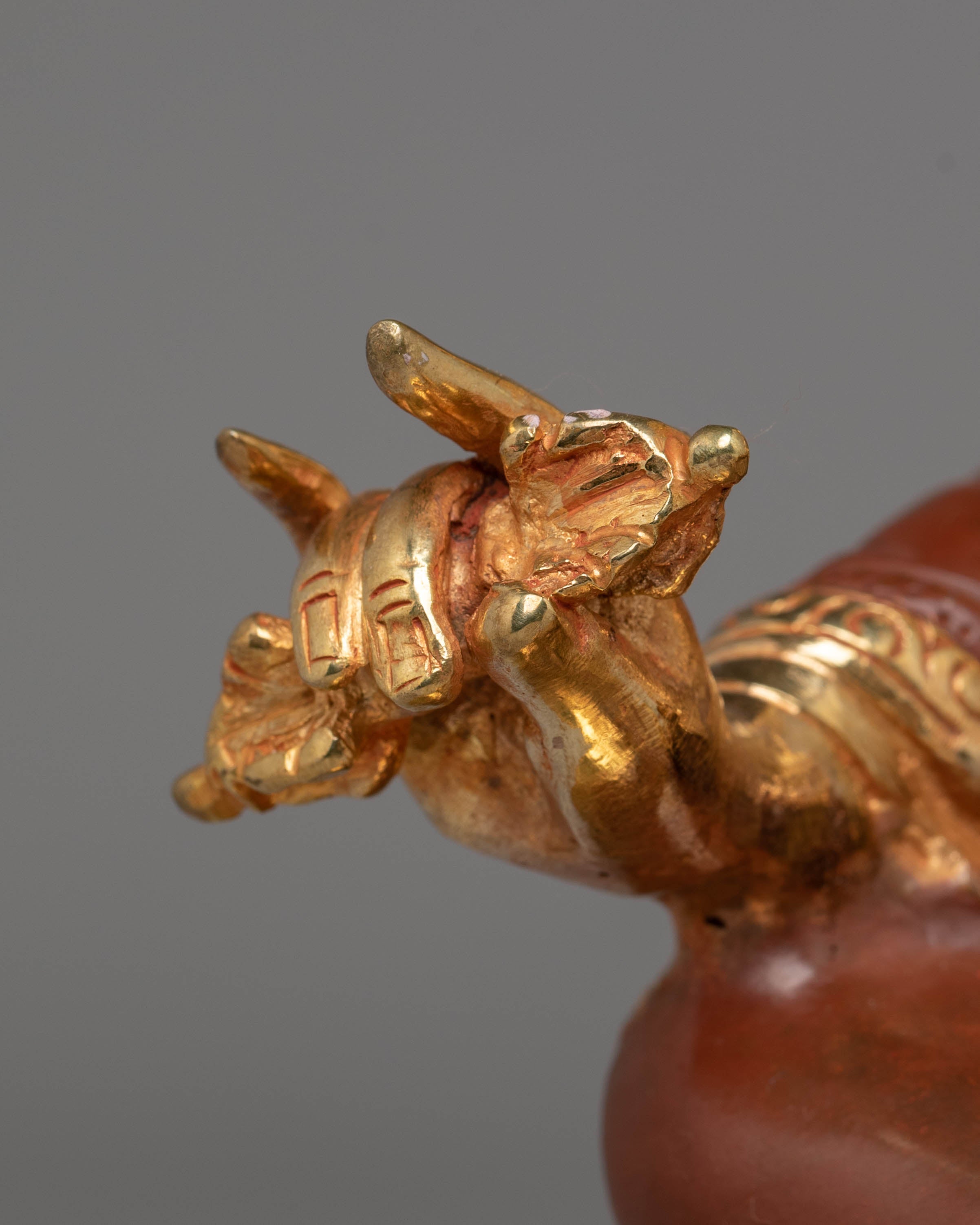 24k Gold Glided Guru Rinpoche Statue | Spiritual Statue for Altar