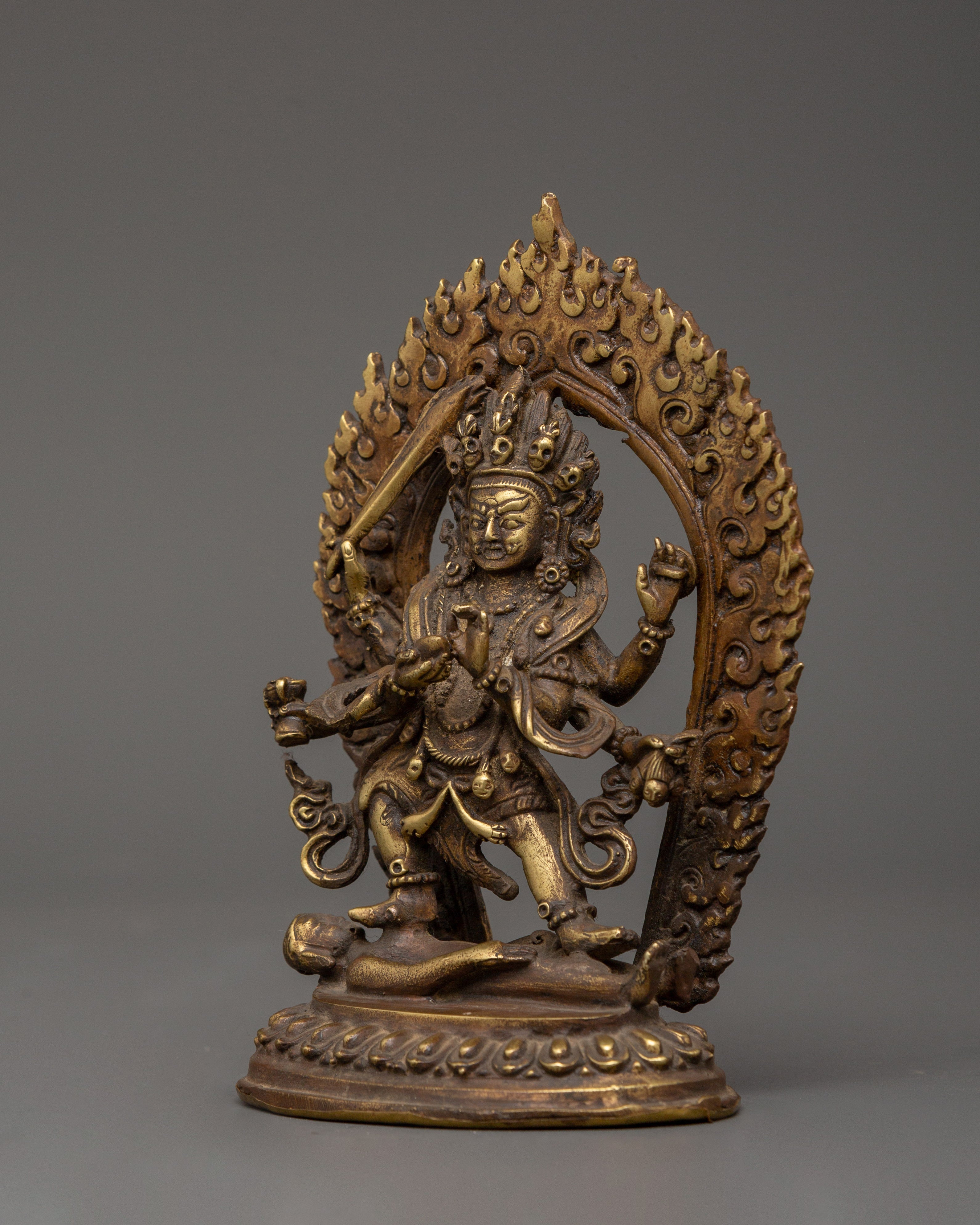 Handcrafted Brass Mahakala Statue | Spiritual Decor for Protection and Enlightenment