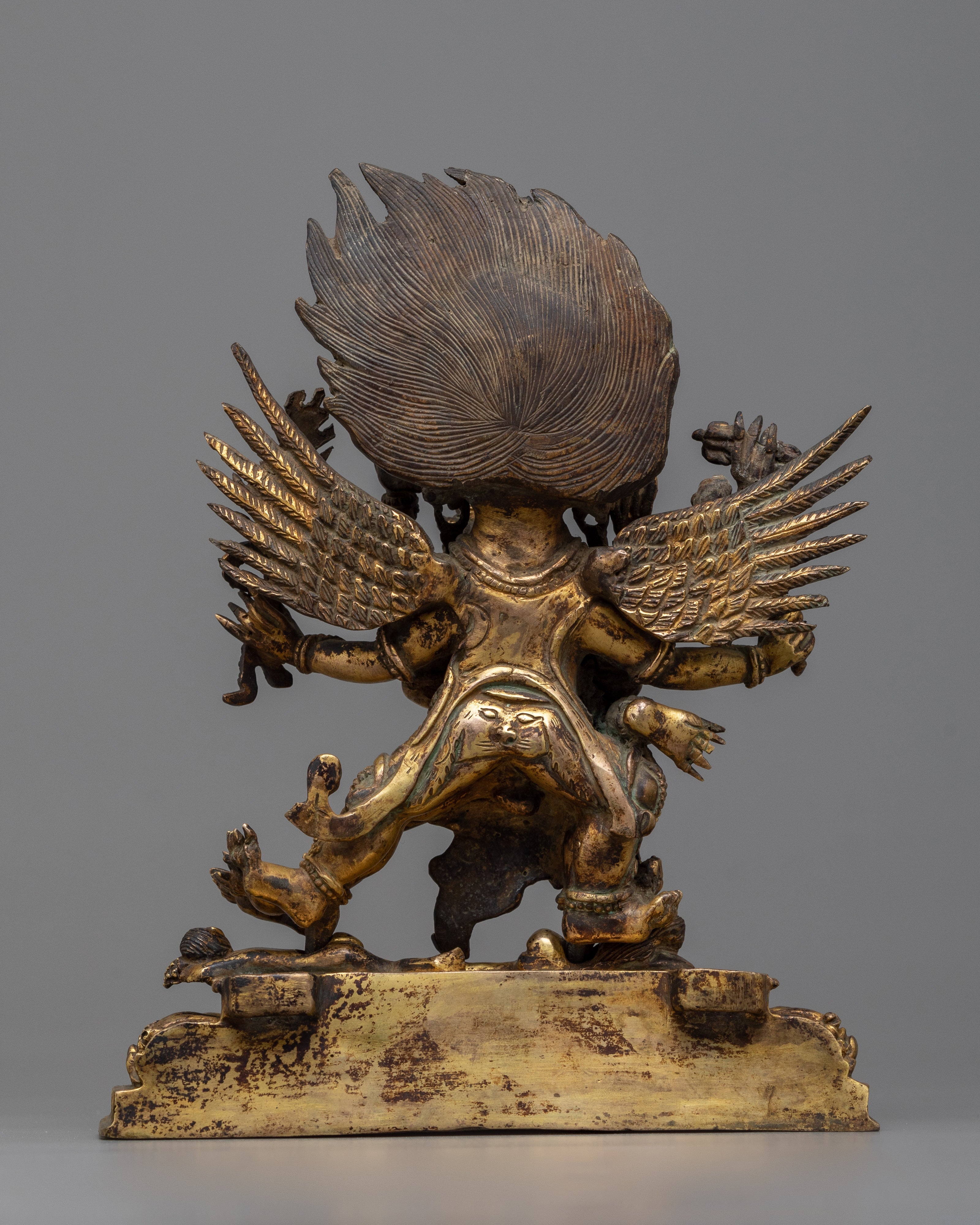 Vajrakilaya Antique Finished Statue | Tibetan Dorje Phurba Yab-Yum Sculpture