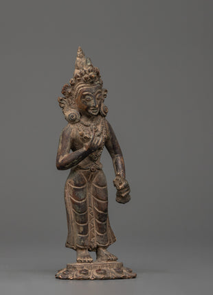 Vajrasattva Statue in Antique Copper Finish | Tibetan Deity of Purification