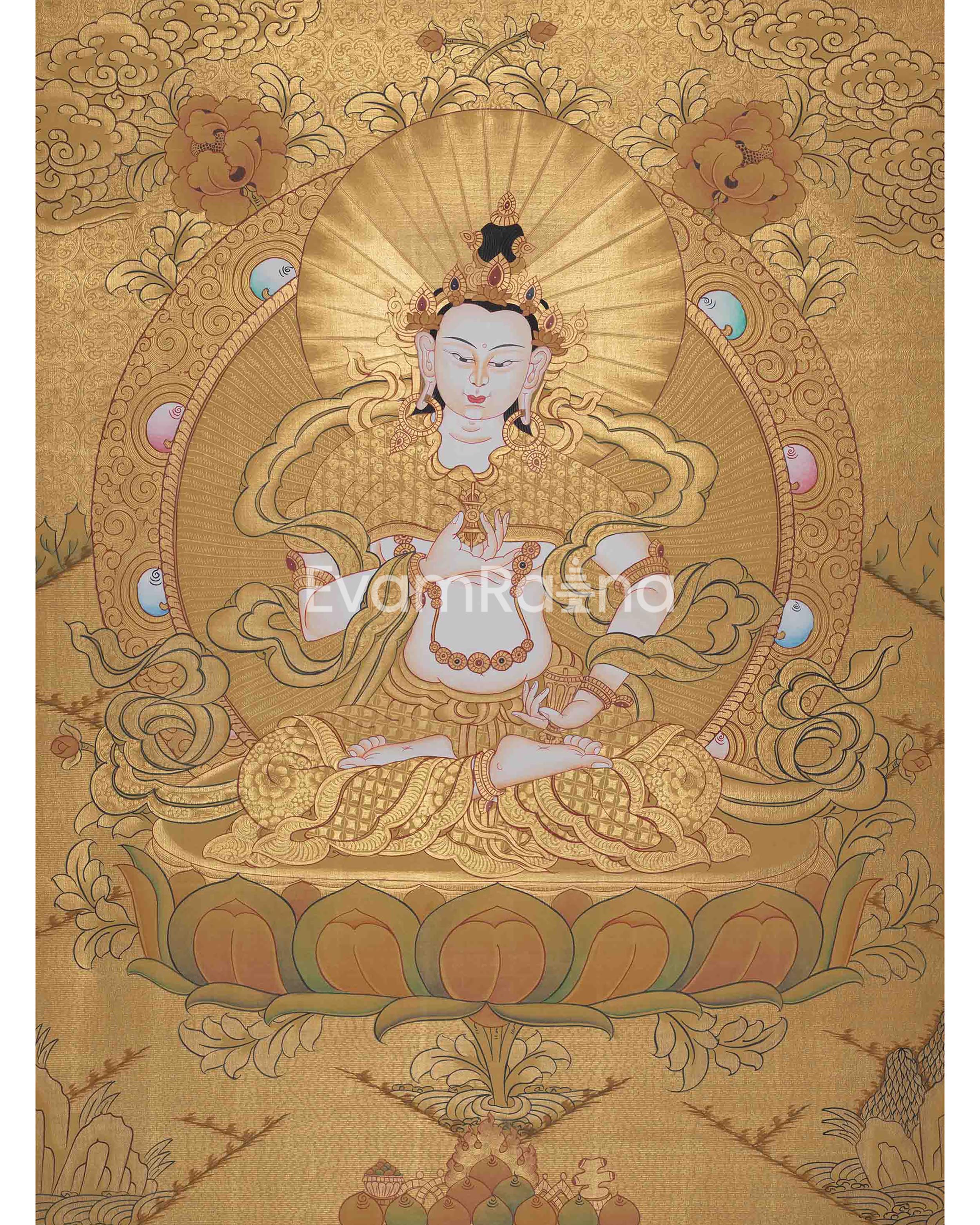 24K Gold Vajrasattva Thangka 